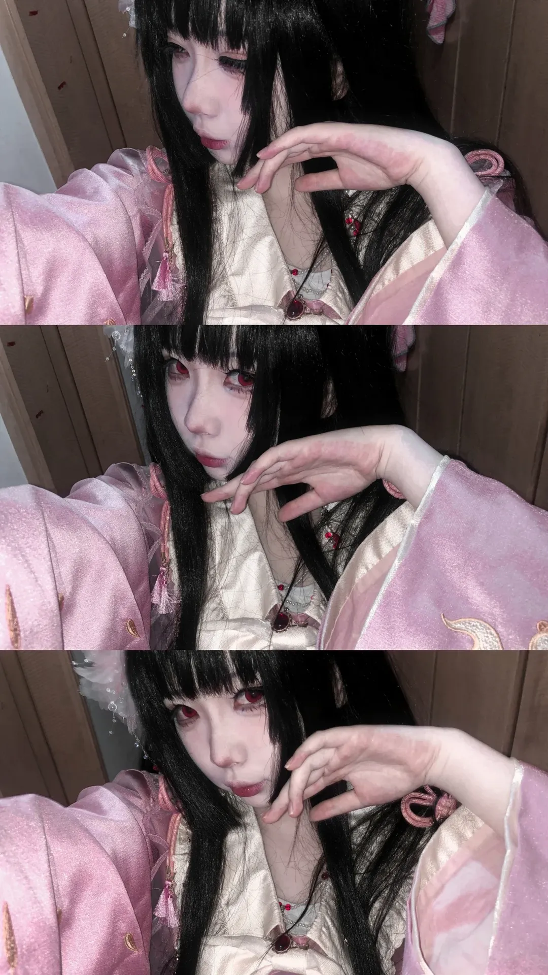 东方Project, 蓬莱山辉夜cos, 古风造型, 红眼美瞳, 室内自拍 - 第2张