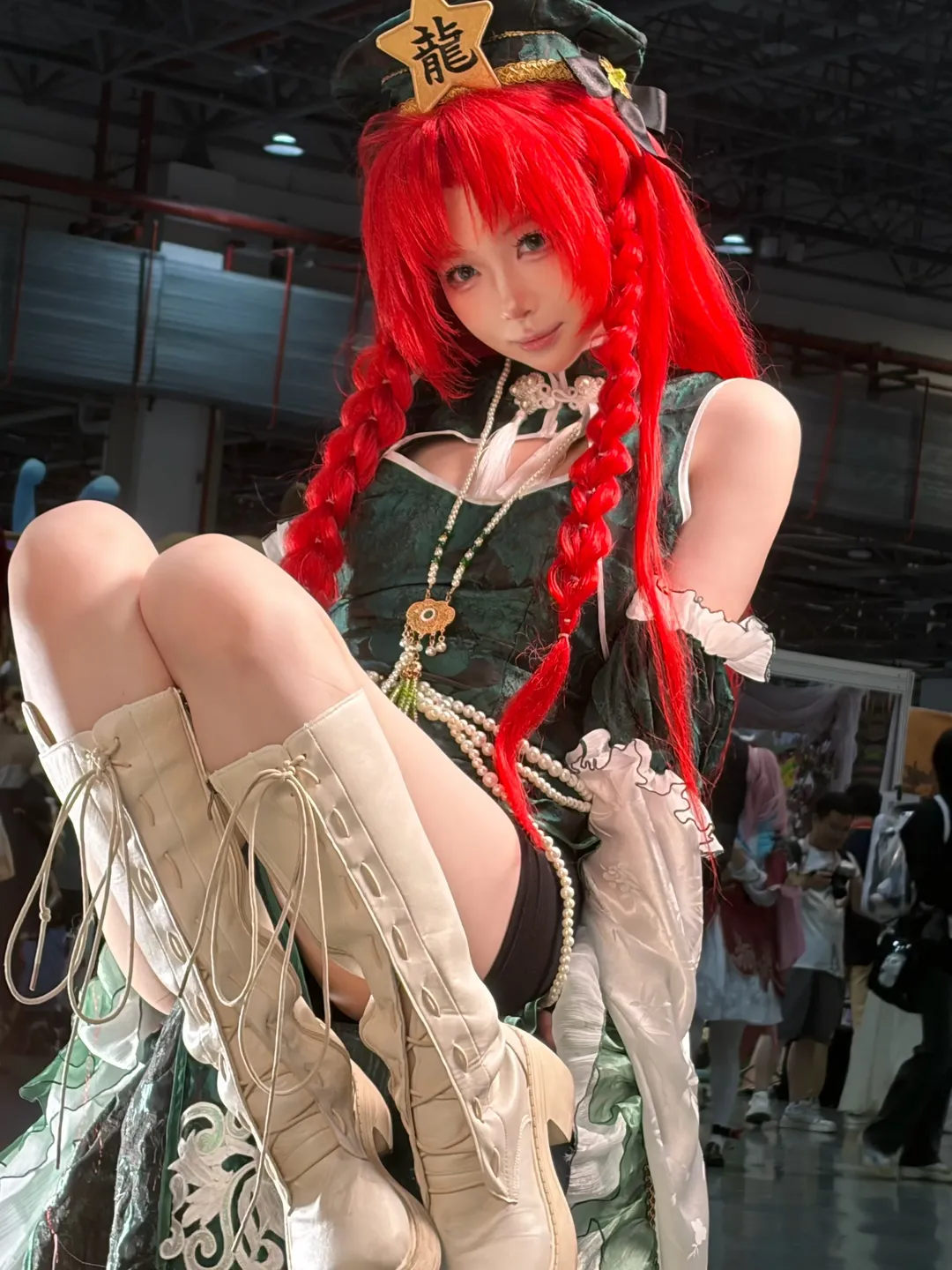 cosplay, 东方Project, 漫展, 红发双马尾, 红美铃cos - 第1张