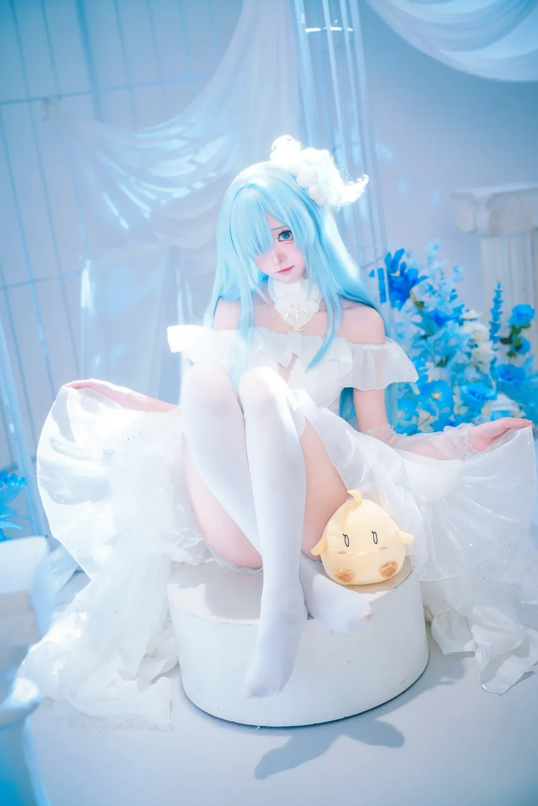 碧蓝航线, 雅努斯cos, 白丝穿搭, 鸟笼摄影, 天使风Cosplay - 第1张