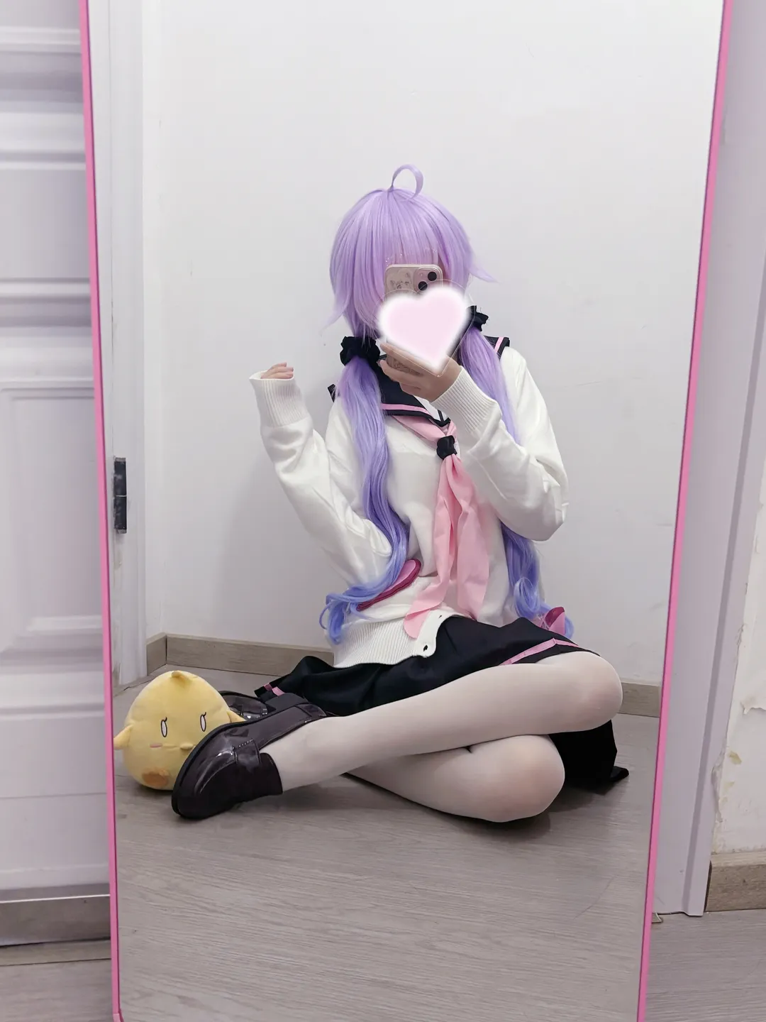 cosplay, 碧蓝航线, 独角兽cos, 对镜自拍, 白丝穿搭