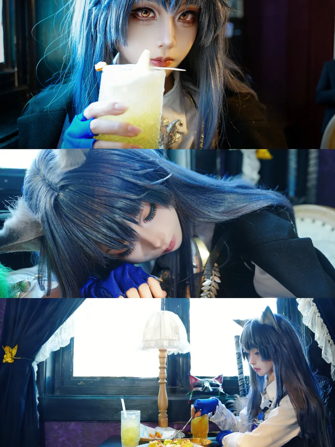 Arknights, Kemonomimi girl, Texas cosplay, Cosplay black stockings, Daily eating routine - Image 2