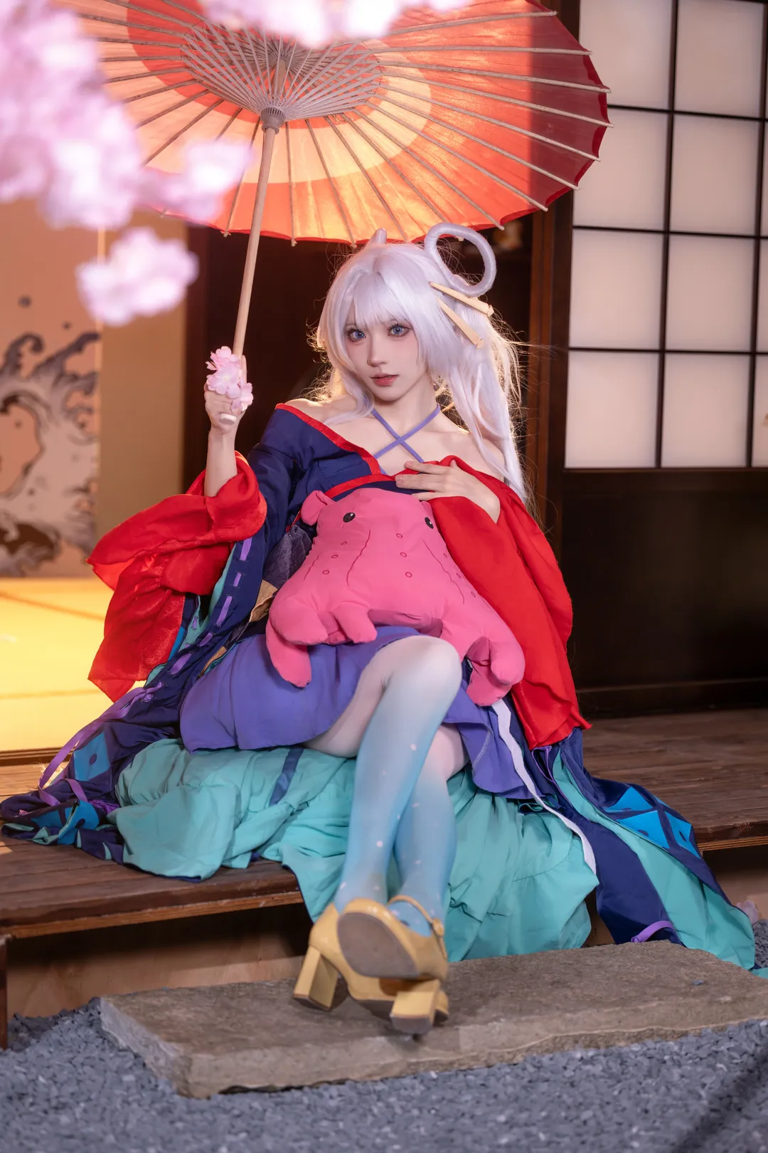 二次元, 和风, 超时空辉夜姬, 月见八千代cos, 丝袜
