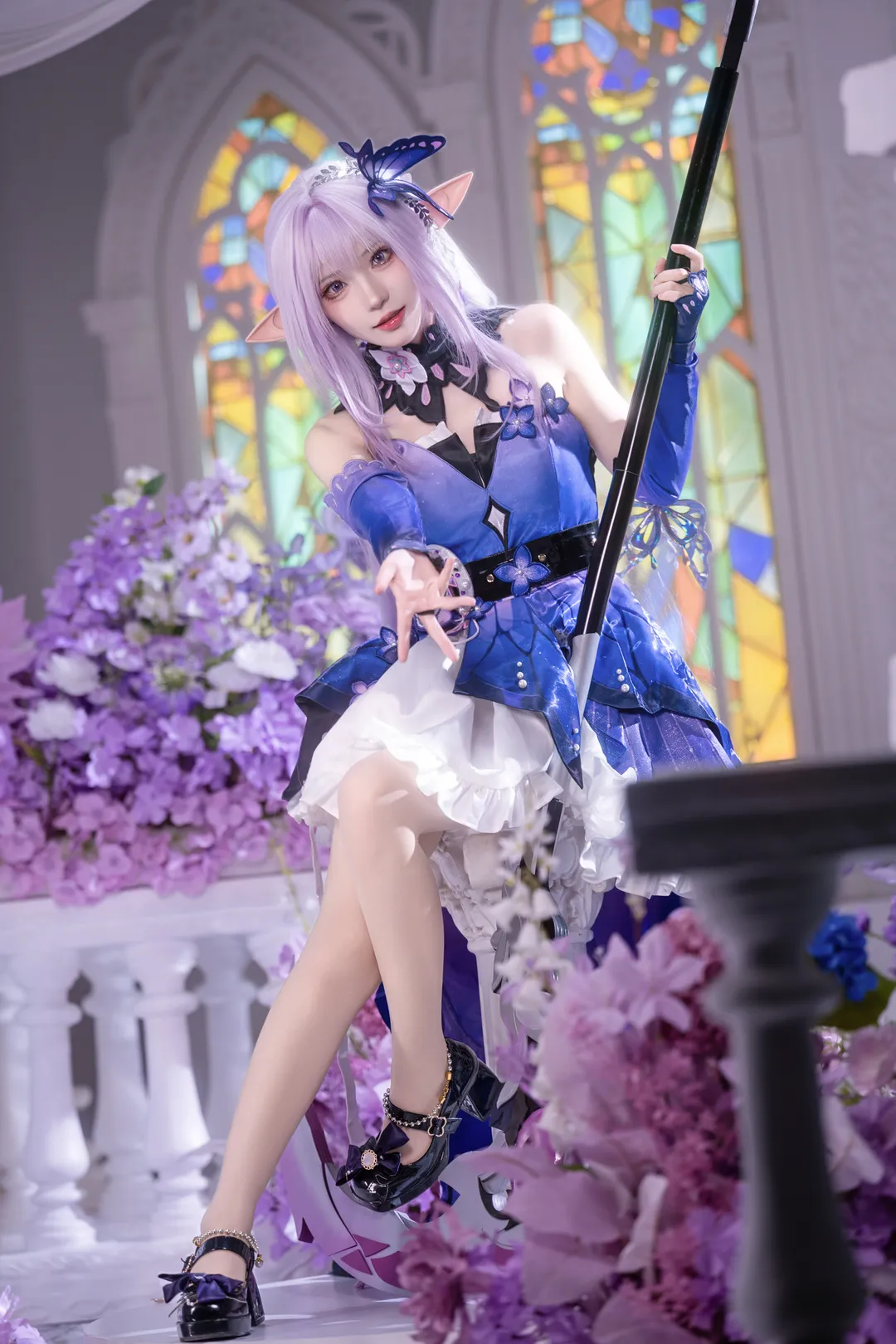二次元摄影, 崩坏星穹铁道, 遐蝶cos, cosplay正片, 精灵耳 - 第4张