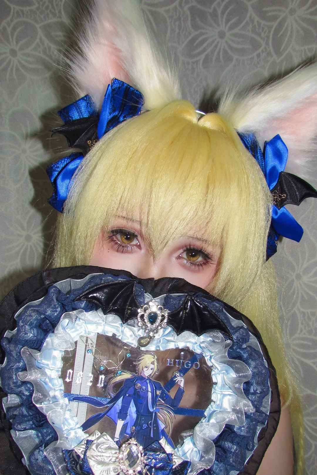 蓝色系装扮, 兽耳假发, 雨果cos, 自设oc, ccd拍照 - 第1张