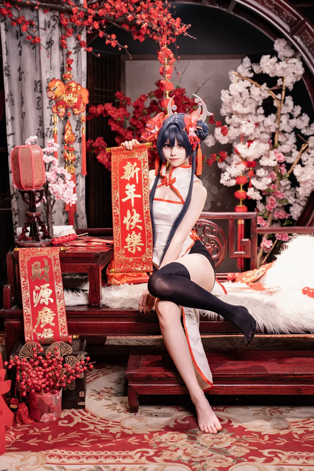 二次元撮影, ブルーアーカイブ, 竜華キサキ コスプレ, 国風改良チャイナドレス, 新年コスプレ - 1枚目