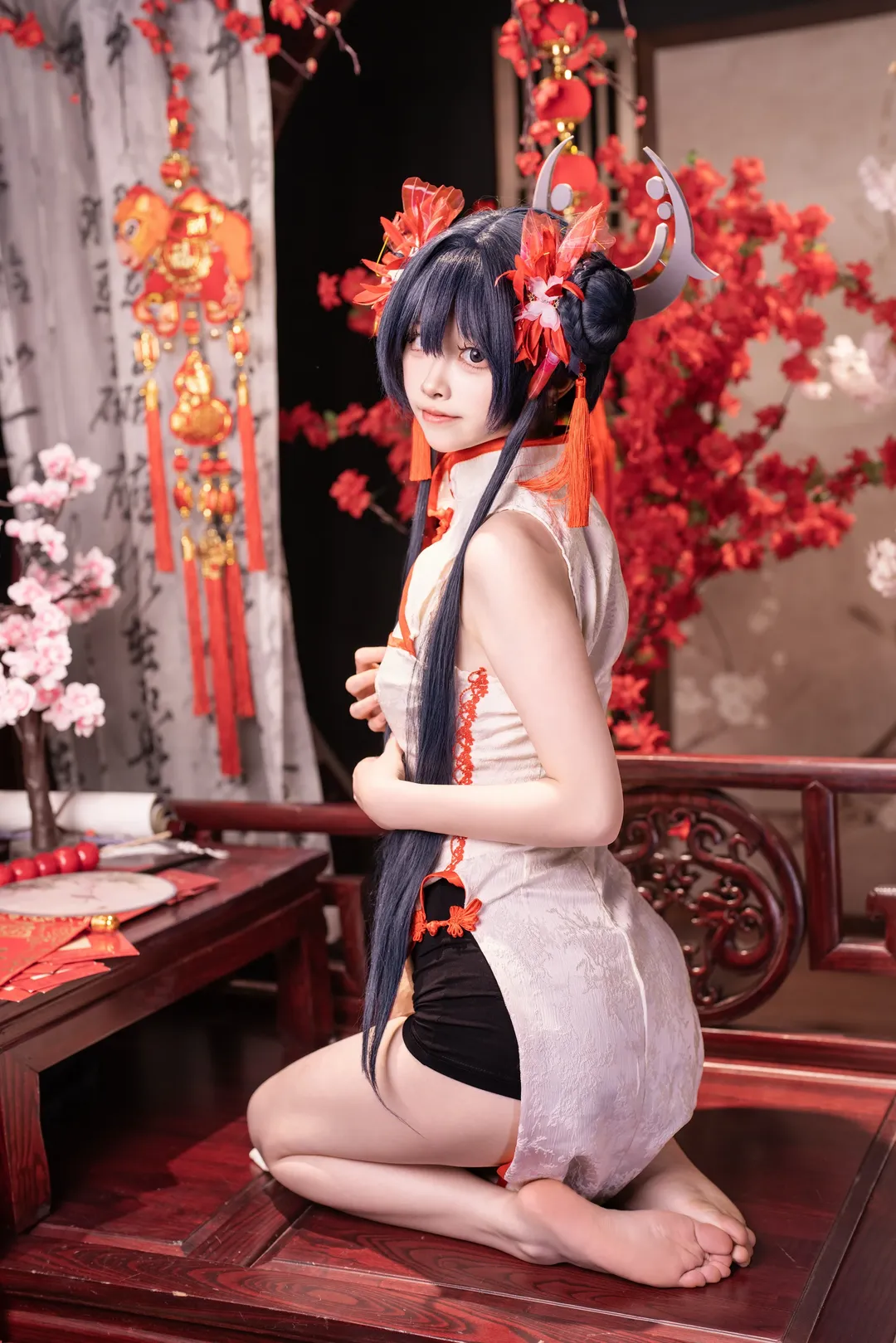 ブルーアーカイブ, 竜華キサキ コスプレ, コスプレ撮影, 二次元コスプレイヤー, 新春チャイナドレス - 1枚目