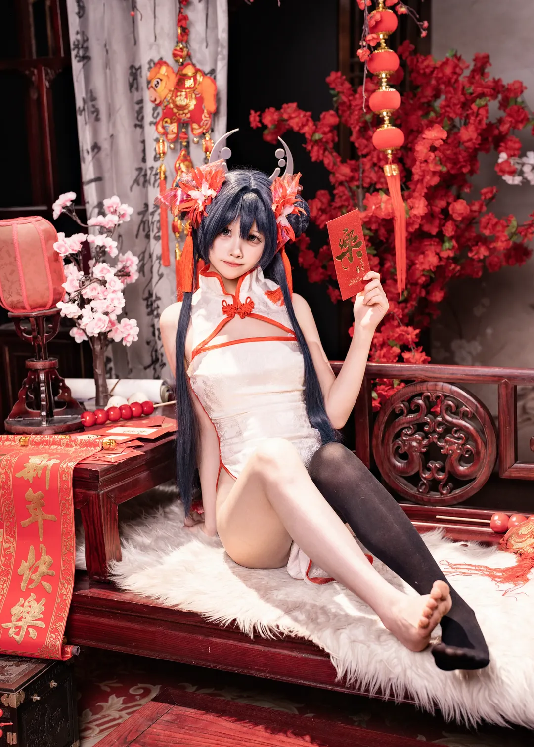 蔚藍檔案, 龍華妃咲cos, cosplay攝影, 二次元coser, 新春旗袍