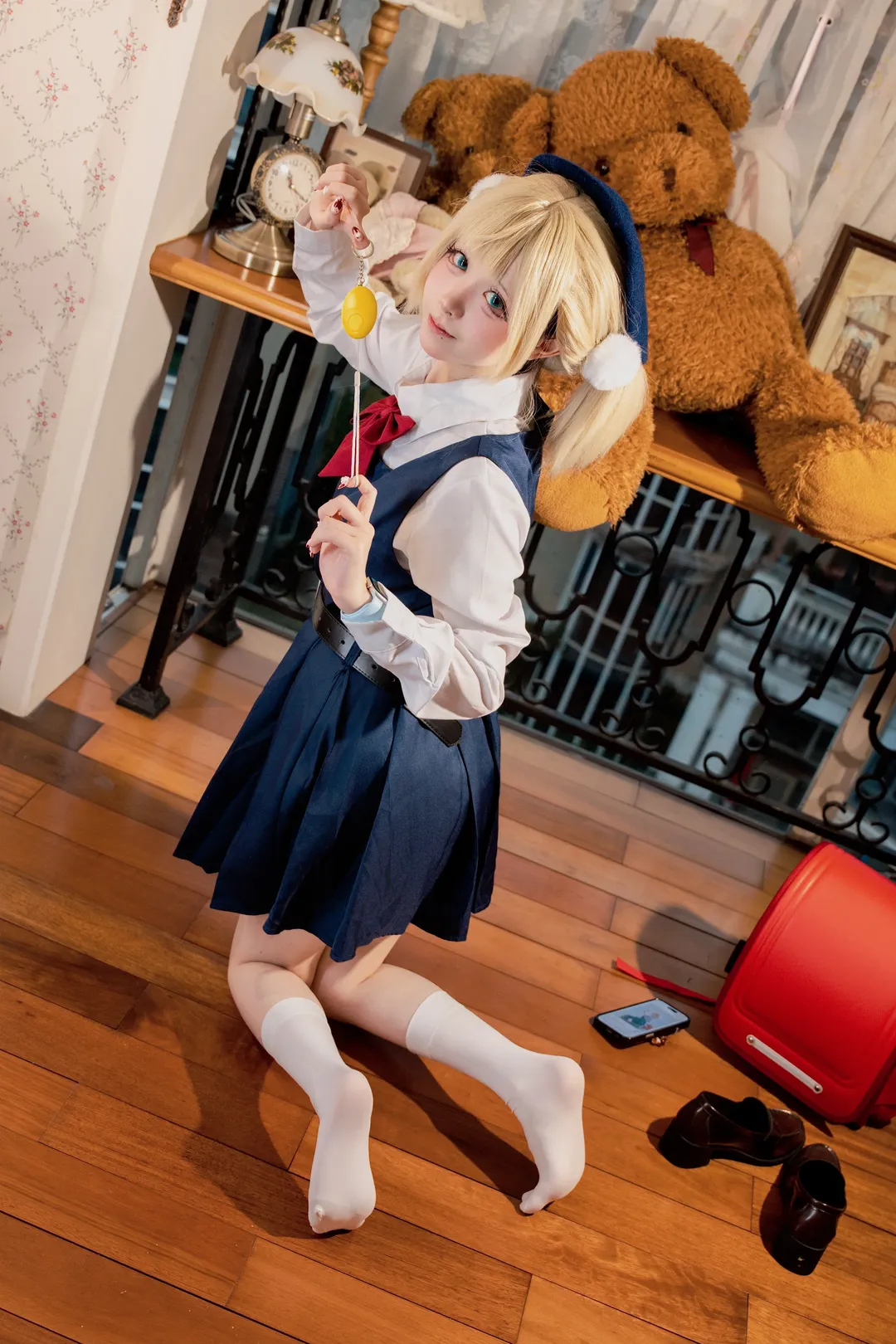 制服cosplay, 時雨羽衣cos, Vtuber, 白絲穿搭, 蘿莉cos