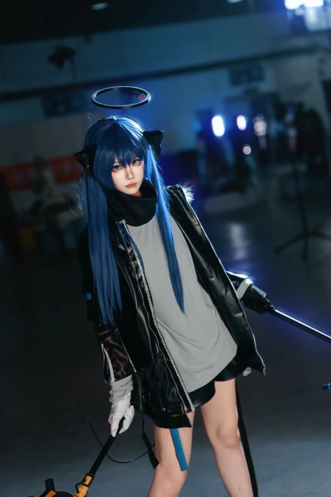 场照, 二次元cosplay, 明日方舟, 莫斯提马cos, 蓝发兽耳 - 第1张