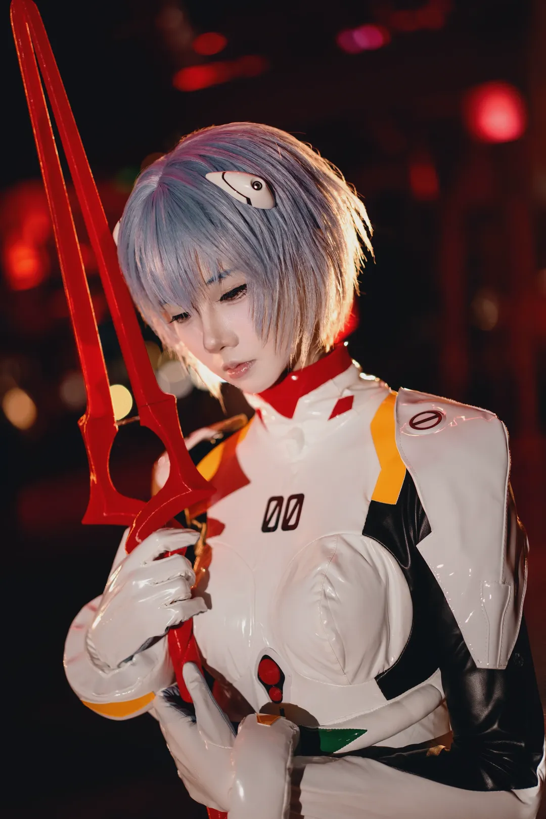 ロールプレイ, 二次元撮影, 綾波レイコスプレ, 新世紀エヴァンゲリオン, ラテックスボディスーツ - 1枚目
