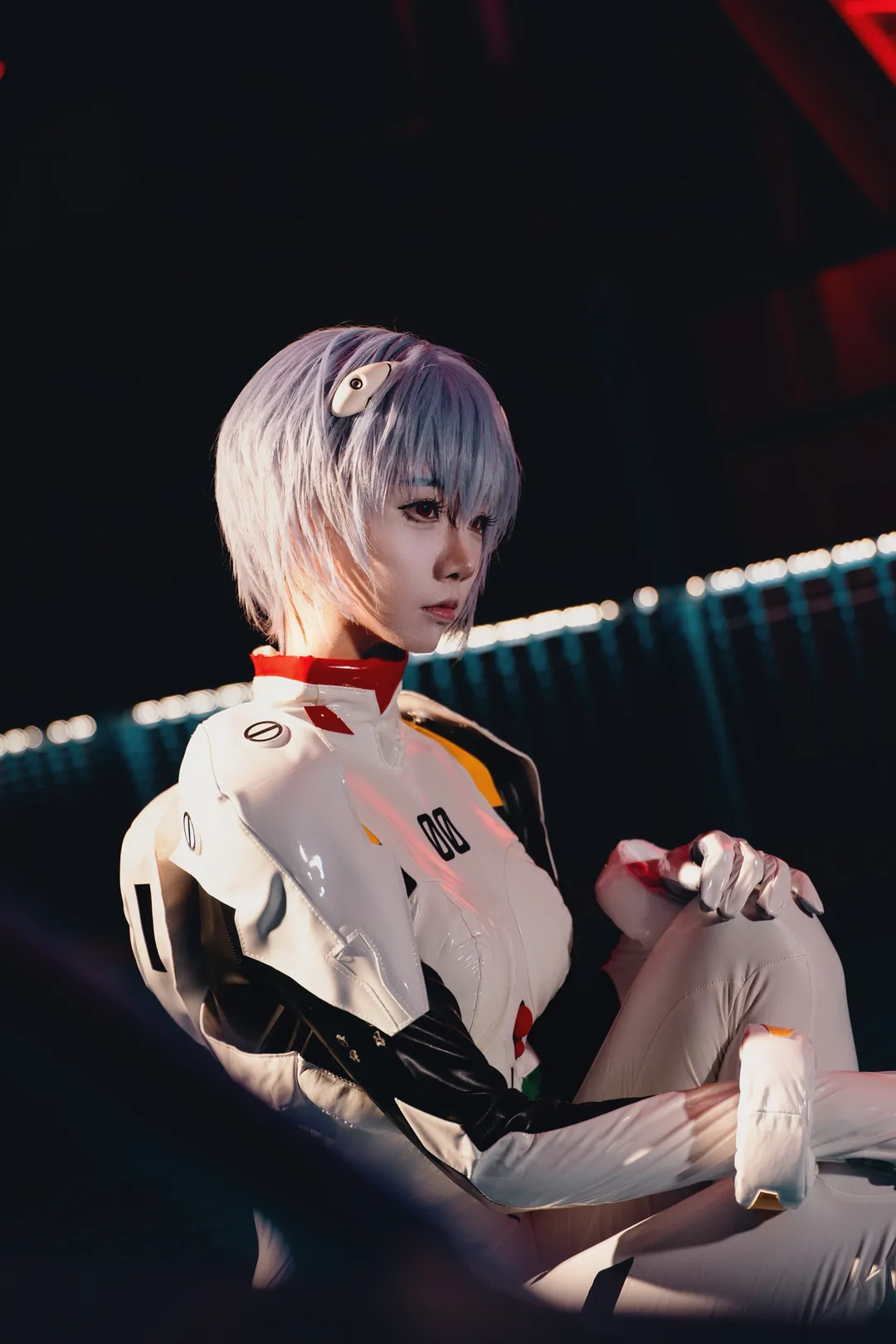 2D, cosplay, Rei Ayanami cosplay, Neon Genesis Evangelion, Latex suit - Image 1