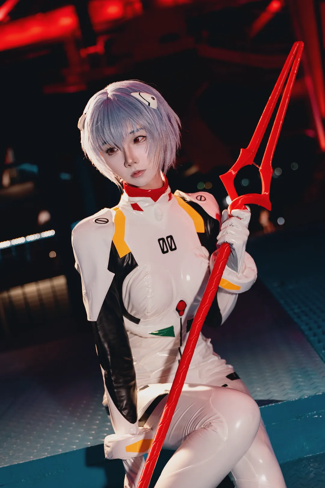 2D, cosplay, Rei Ayanami cosplay, Neon Genesis Evangelion, Latex suit - Image 2