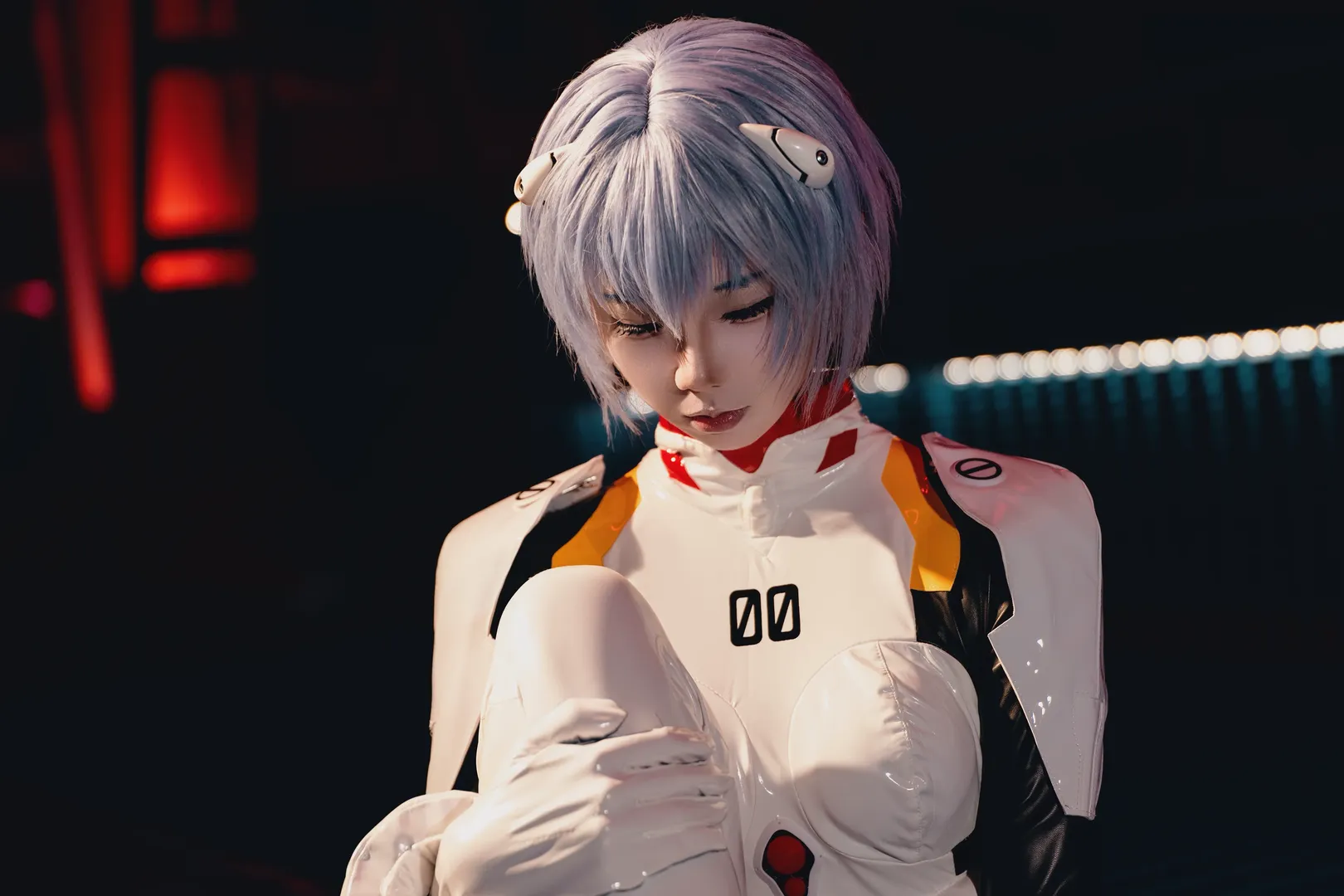 2D, cosplay, Rei Ayanami cosplay, Neon Genesis Evangelion, Latex suit - Image 4