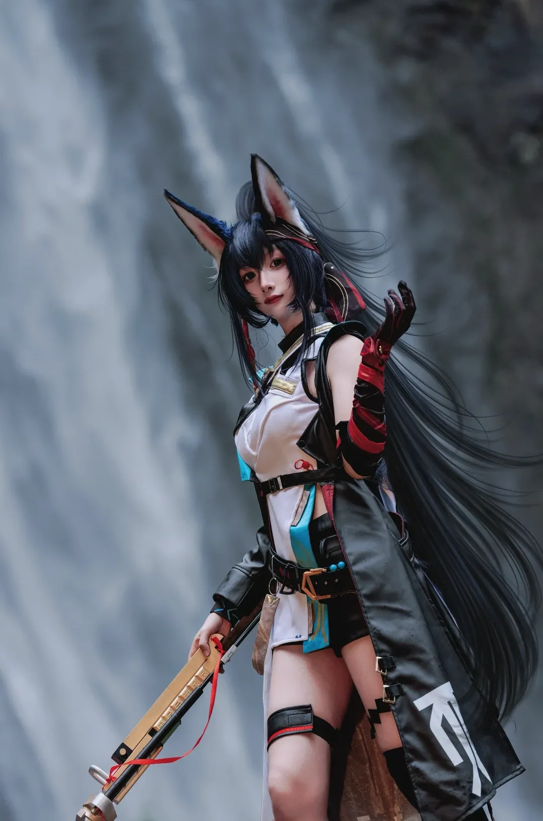 Outdoor photography, Arknights, Tactical outfit, Animal ears, Blaze cosplay - Image 1