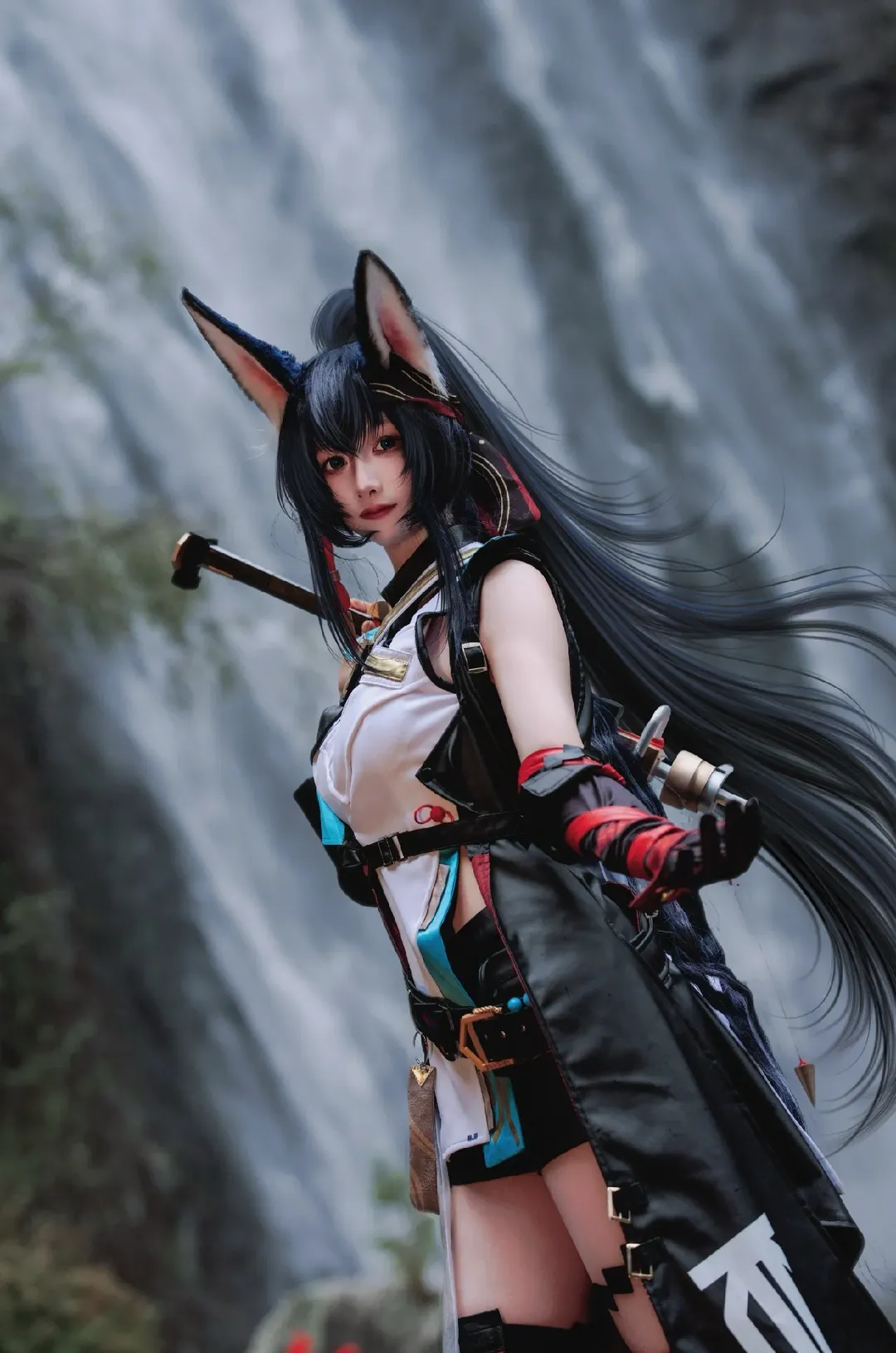 Outdoor photography, Arknights, Tactical outfit, Animal ears, Blaze cosplay - Image 2