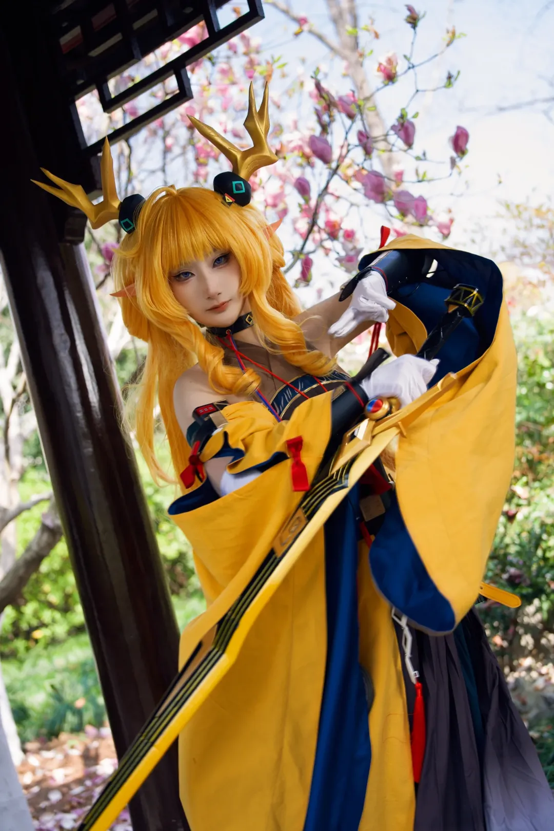 明日方舟, cosplay摄影, 国风幻想, 橘色假发, 惊蛰cos - 第4张