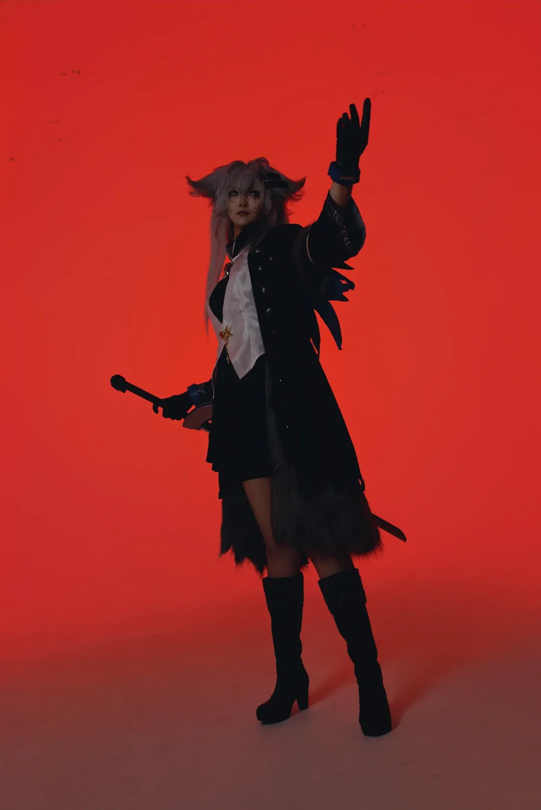 cosplay, 明日方舟, 拉普兰德cos, 红棚摄影, 高跟长筒靴 - 第3张