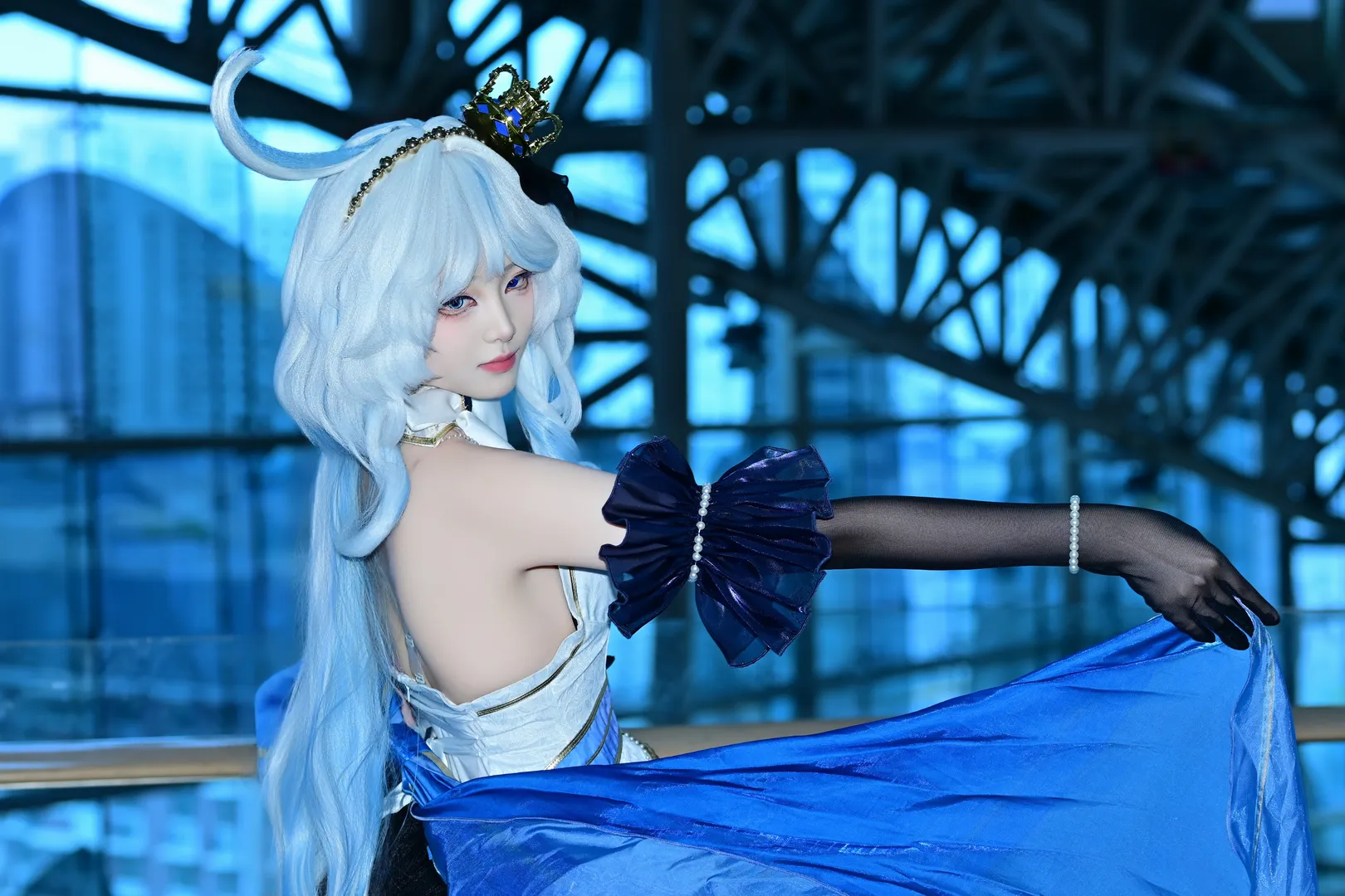 原神, 芙宁娜cos, 水神cos, cosplay返图, 丝袜穿搭 - 第1张