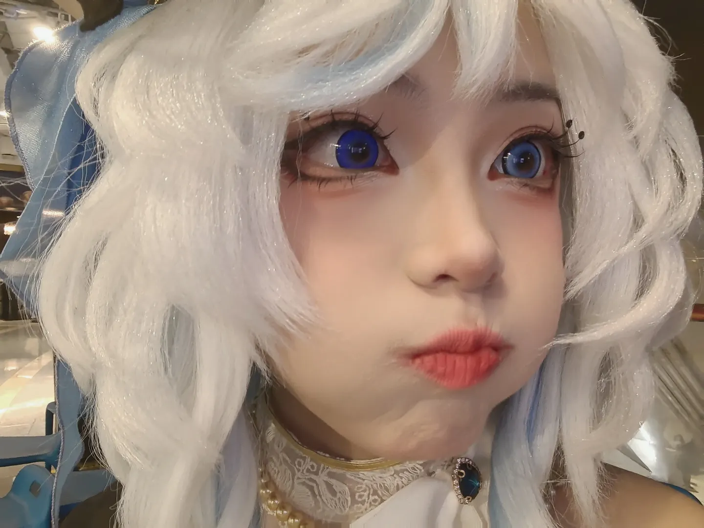 原神, 芙宁娜cos, 水神cos, cosplay返图, 丝袜穿搭 - 第2张
