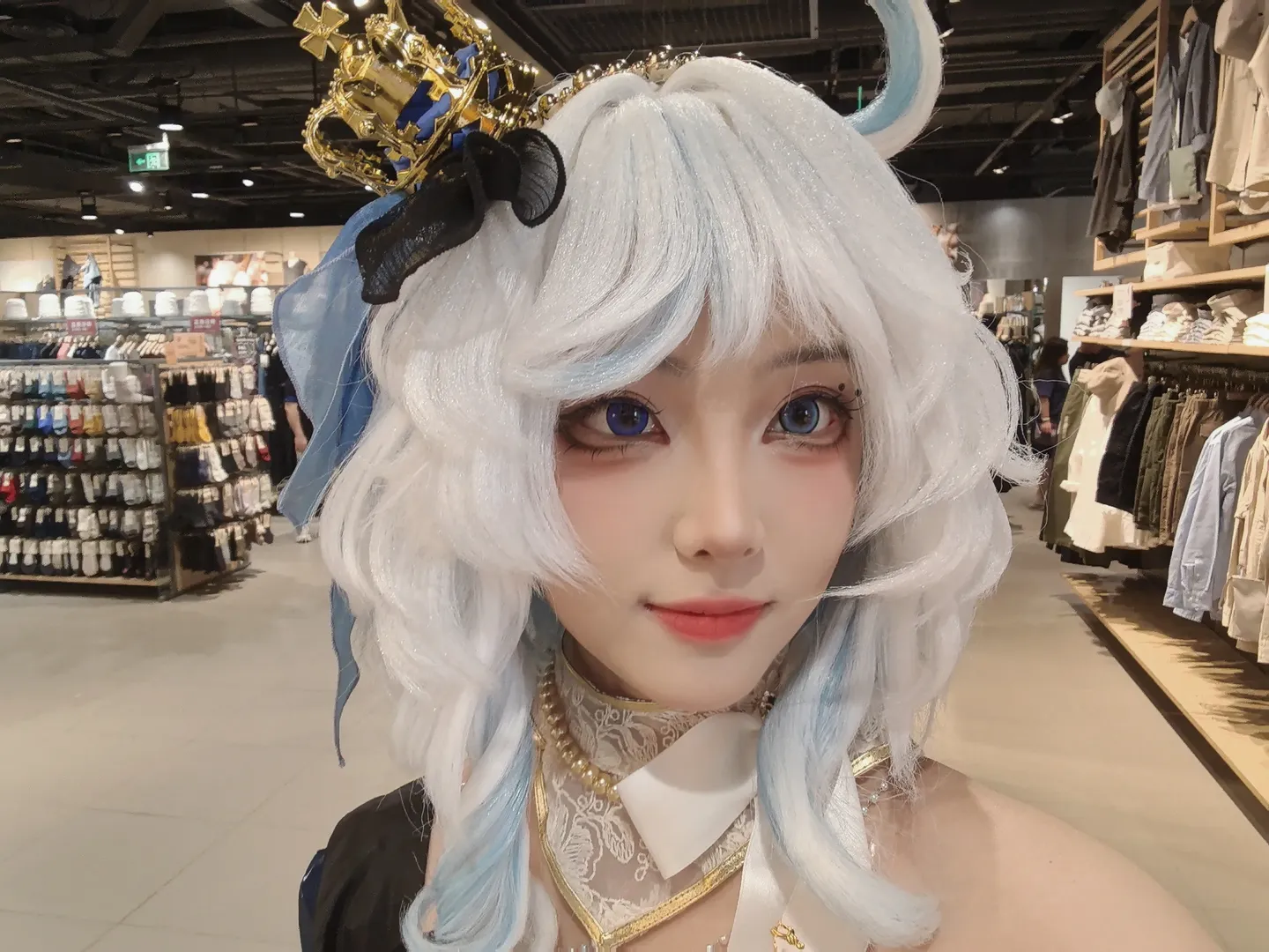 原神, 芙宁娜cos, 水神cos, cosplay返图, 丝袜穿搭 - 第5张