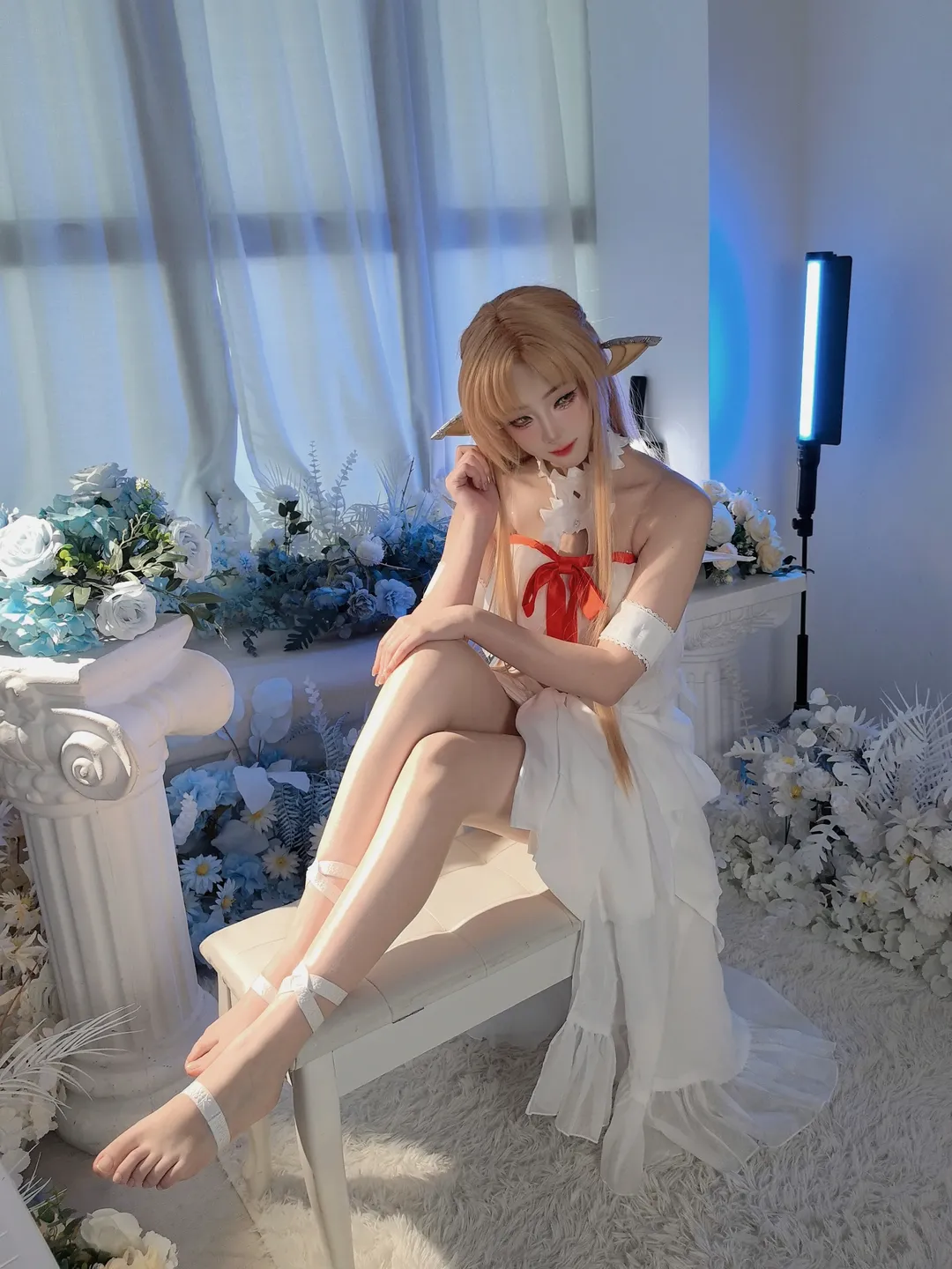 cosplay, 亚丝娜cos, 刀剑神域, 精灵耳, 妖精女王 - 第2张