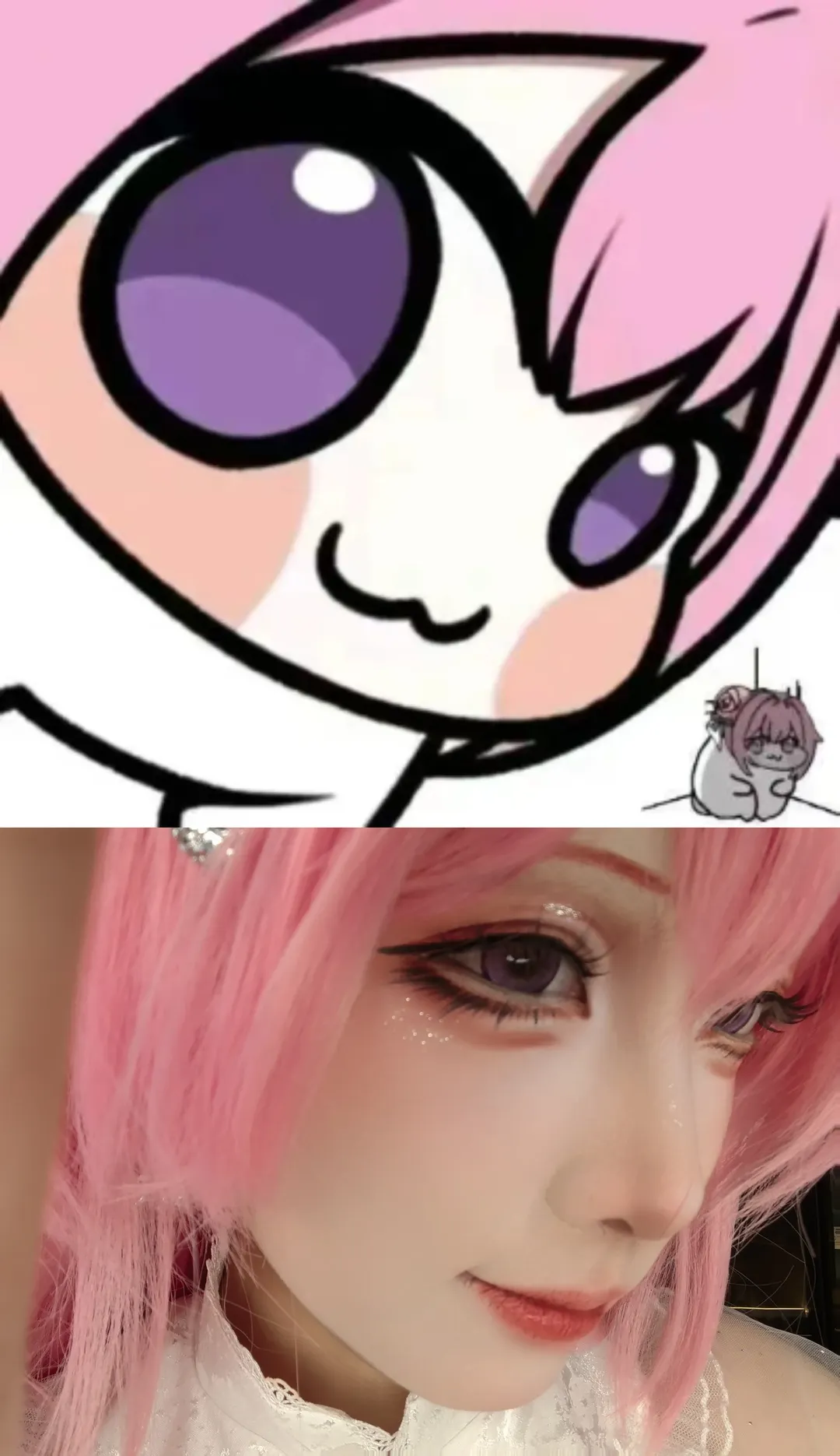 Goddess of Victory: Nikke, Cosplay sharing, Dorothy cosplay, Pink short hair cosplay, Doro stickers