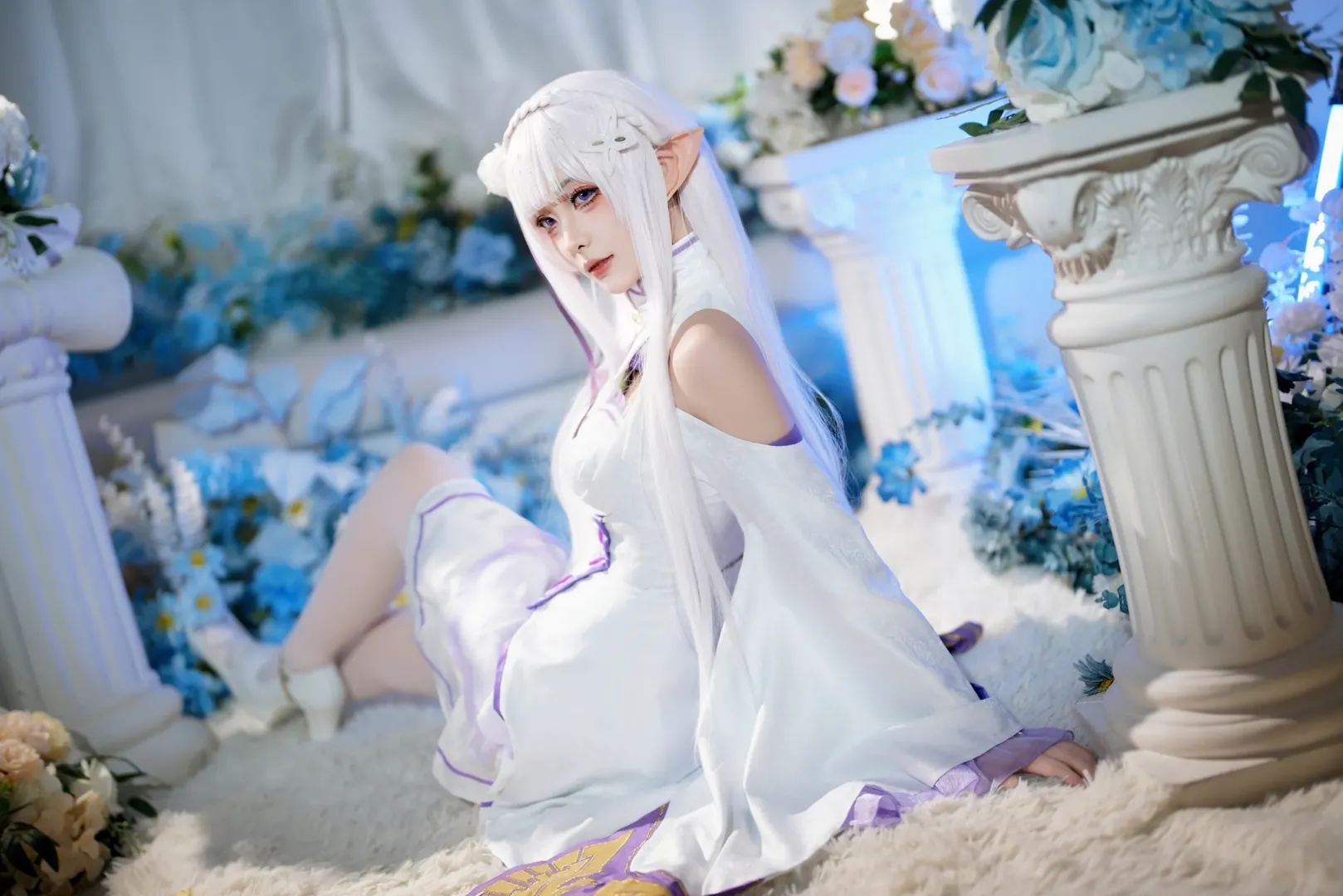 从零开始的异世界生活, 爱蜜莉雅cos, 白丝cos, 平安夜cosplay, 精灵服 - 第3张