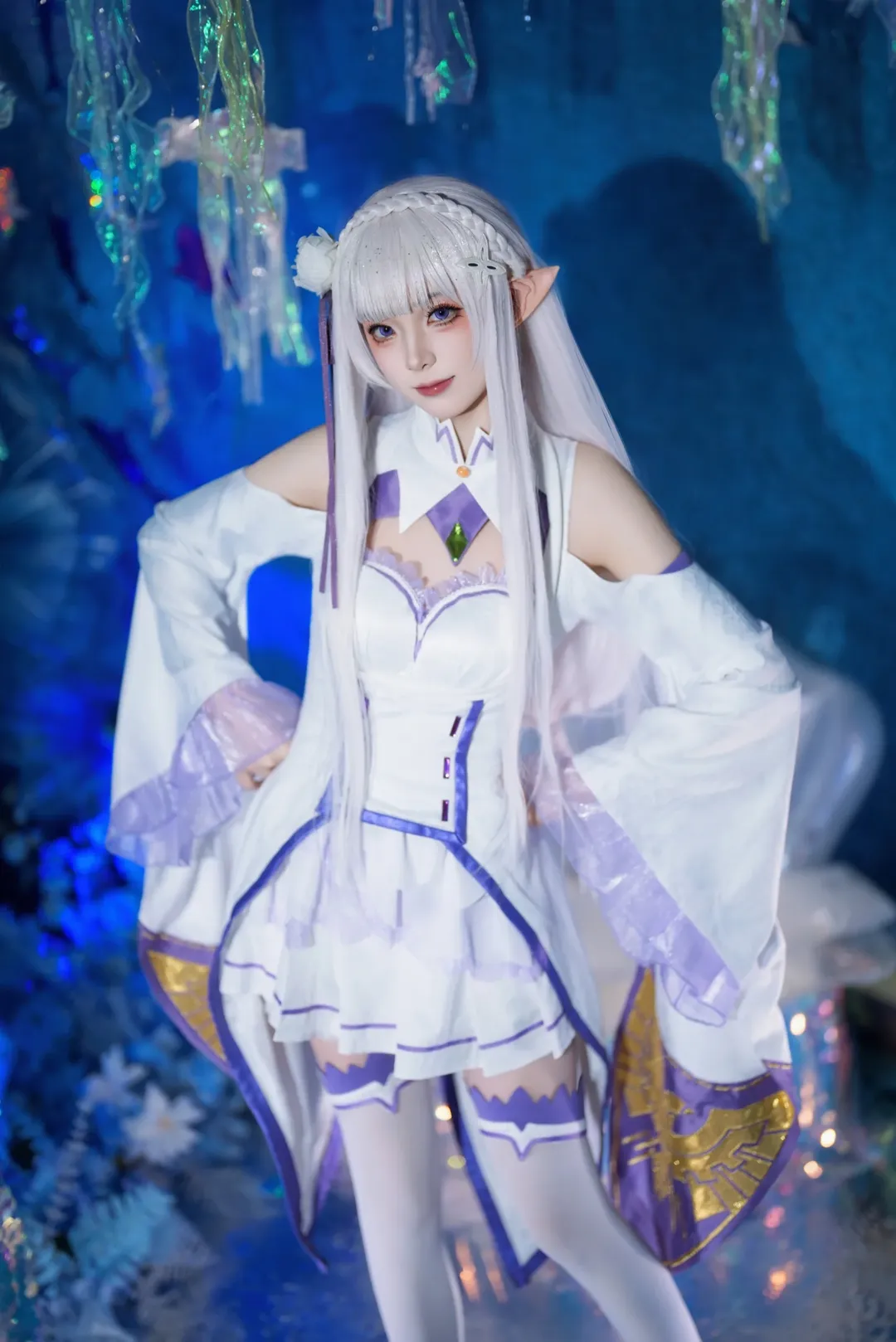 从零开始的异世界生活, 爱蜜莉雅cos, 白丝cos, 平安夜cosplay, 精灵服 - 第6张