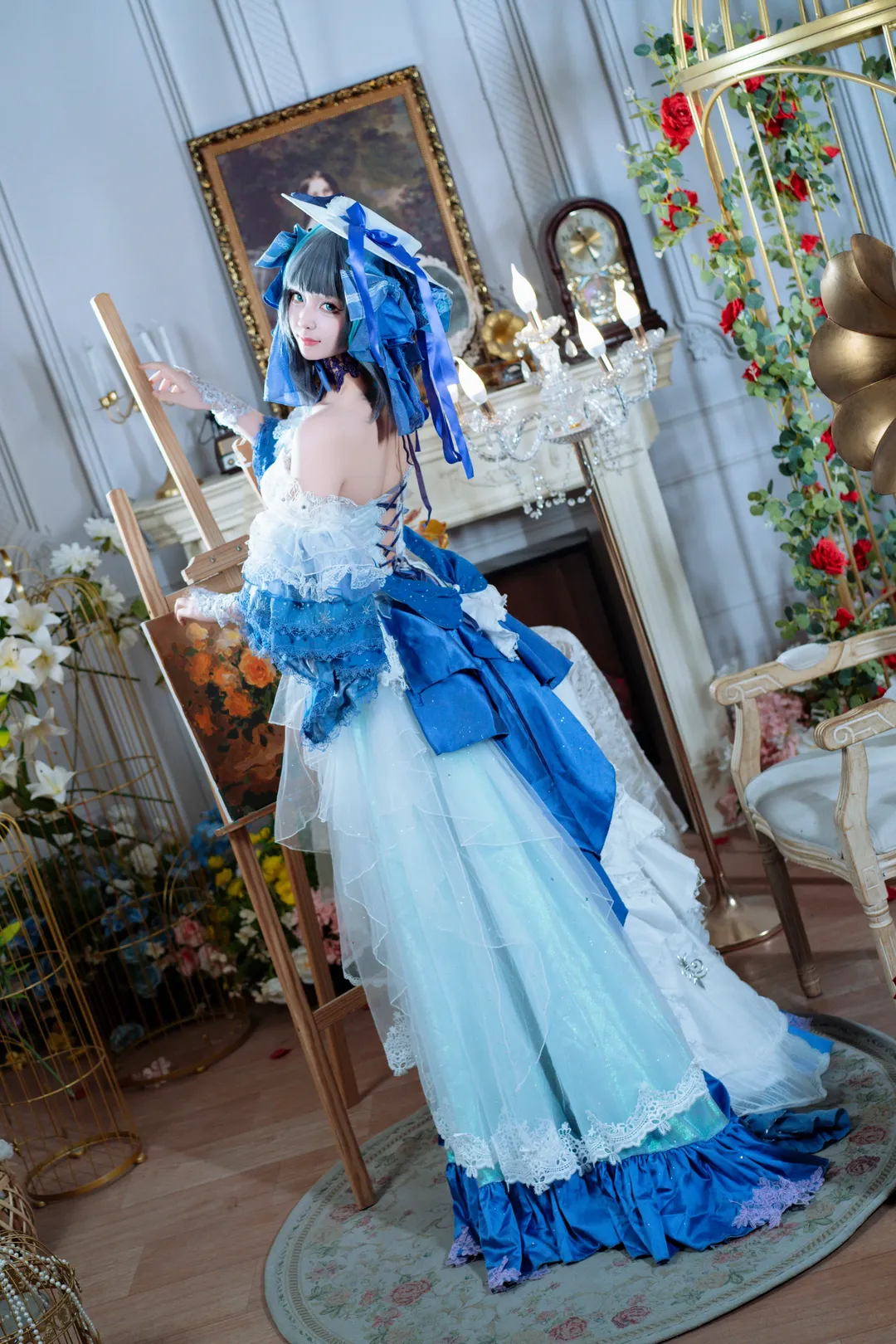 コスプレ, アズールレーン, 青と白の洋装, スタジオ撮影, チェシャー 氷雪のプリンセス コスプレ - 1枚目