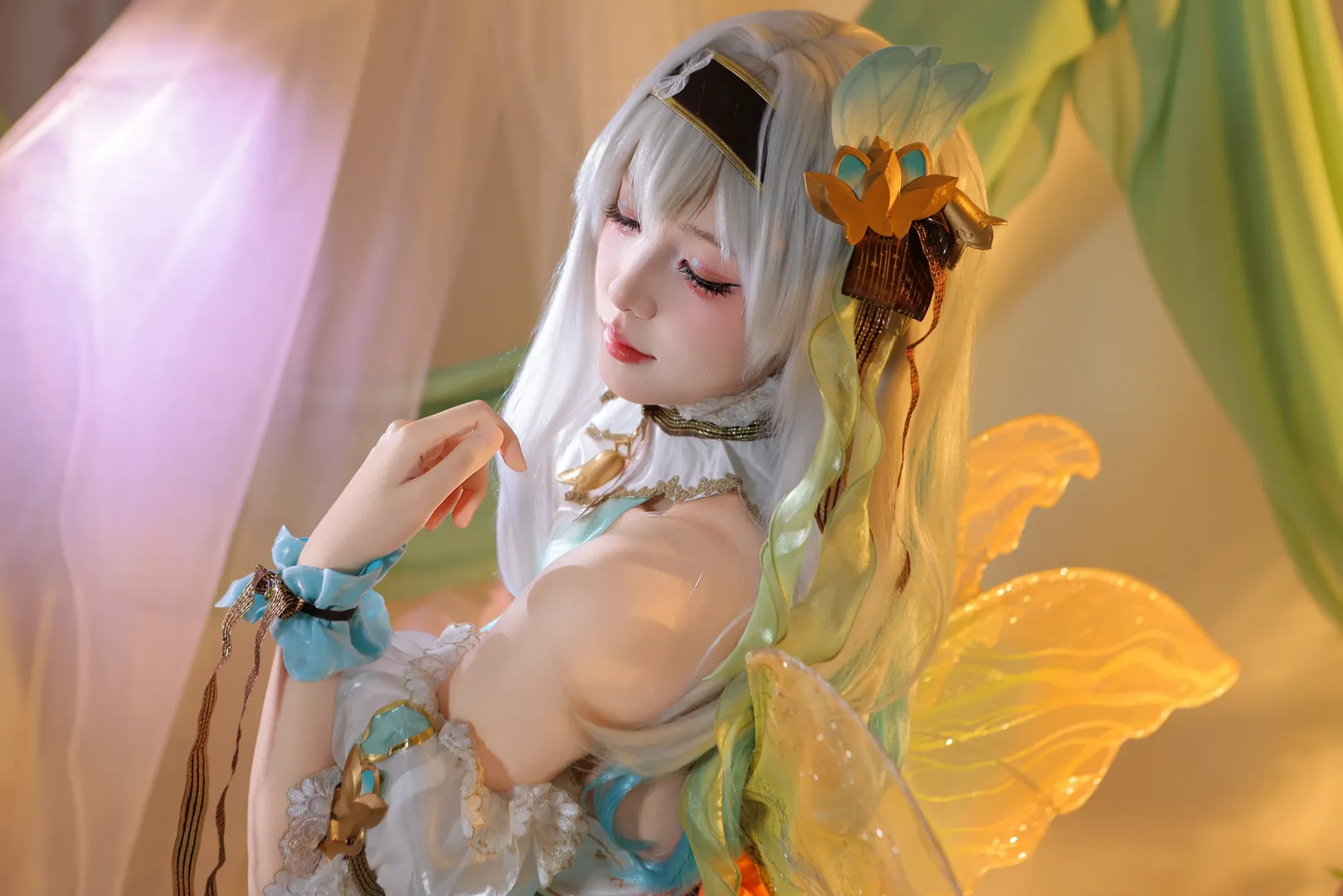崩壞星穹鐵道, 流螢cos, cosplay攝影, 白絲穿搭, 精靈公主裝扮 - 第2張