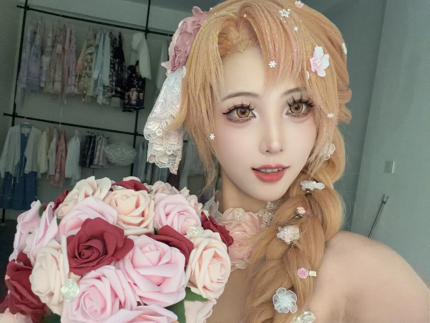 二次元, cosplay, 花嫁, 亚丝娜cos, 刀剑神域