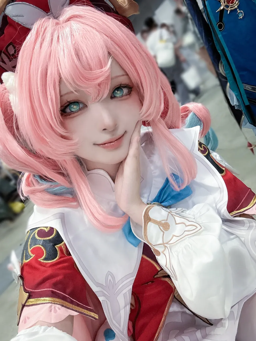 Convention photography, Genshin Impact cosplay, Duo Cosplay, Pink wig, Honkai: Star Rail cosplay