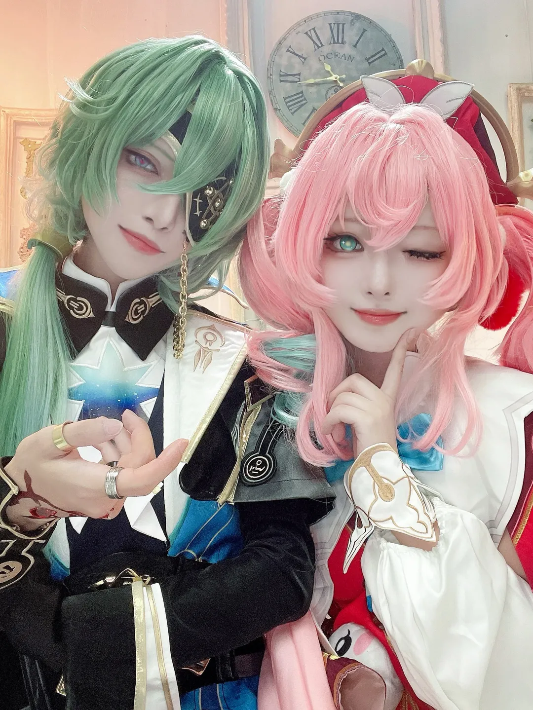 漫展摄影, 原神cosplay, 双人角色扮演, 粉发假发, 崩坏星穹铁道cosplay - 第2张
