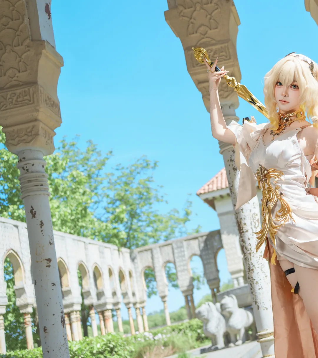阿格莱雅cos, 崩坏星穹铁道, 人像摄影, 户外Cosplay, 神性穿搭 - 第2张