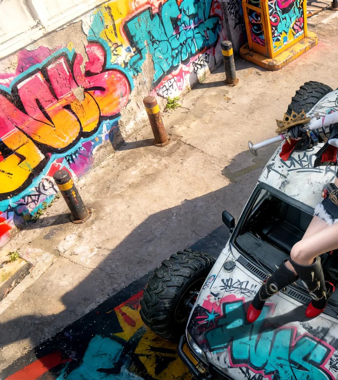 Zenless Zone Zero, cosplay, Lucy cosplay, Street graffiti, Wasteland punk - Image 2