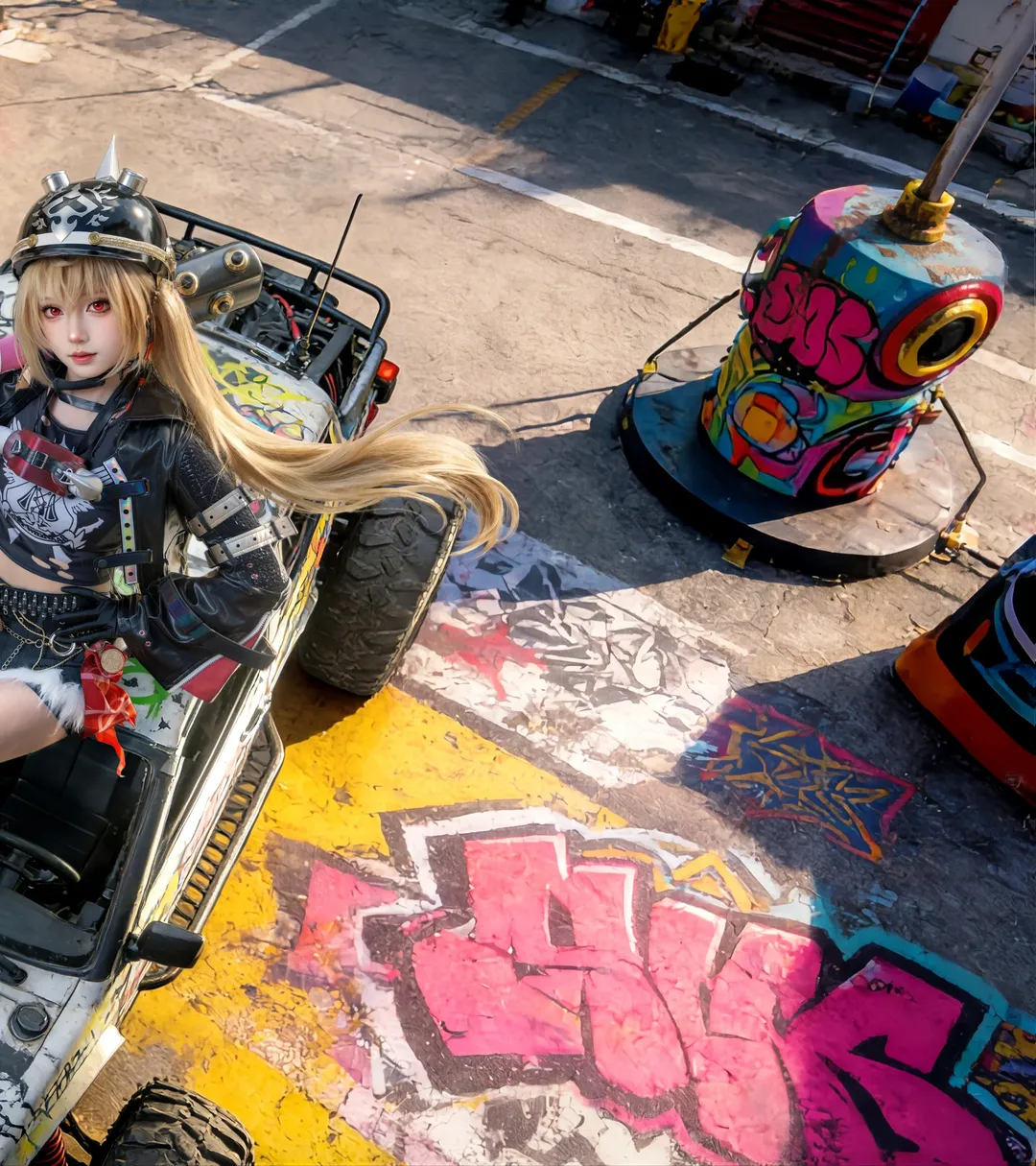 Zenless Zone Zero, cosplay, Lucy cosplay, Street graffiti, Wasteland punk - Image 3