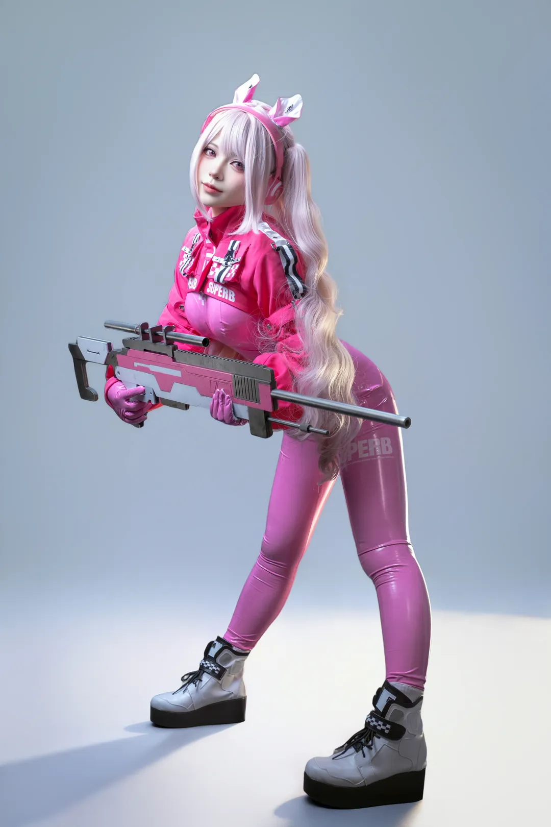 Alice Cosplay, Anime cosplay, Goddess of Victory, Tactical girl, Glossy latex bodysuit - Image 3