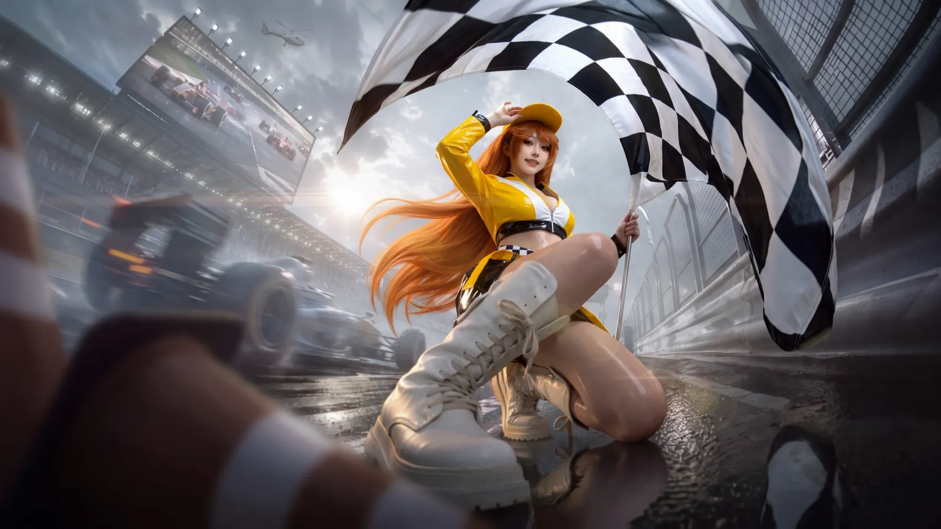 eスポーツコスプレ, レースクイーン, 小橘子コスプレ, QQスピード, サーキット撮影 - 3枚目