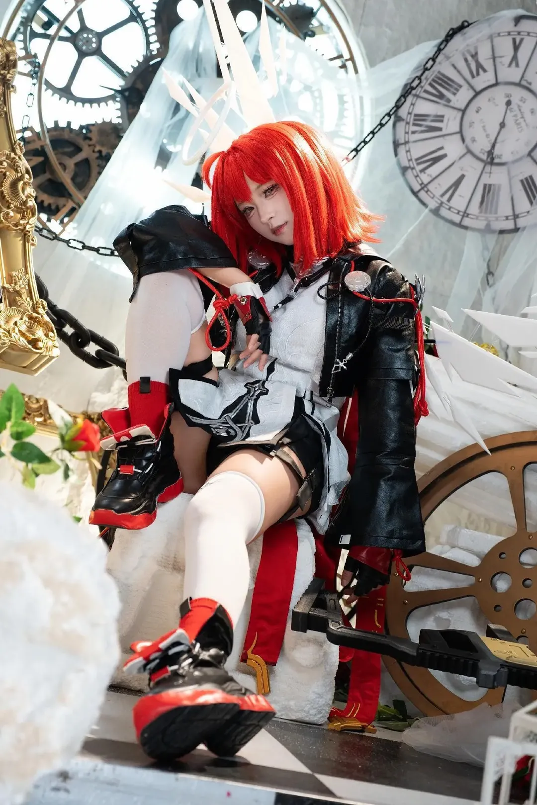 二次元cosplay, 明日方舟, 新约能天使cos, 游戏cosplay, 白丝cos - 第7张