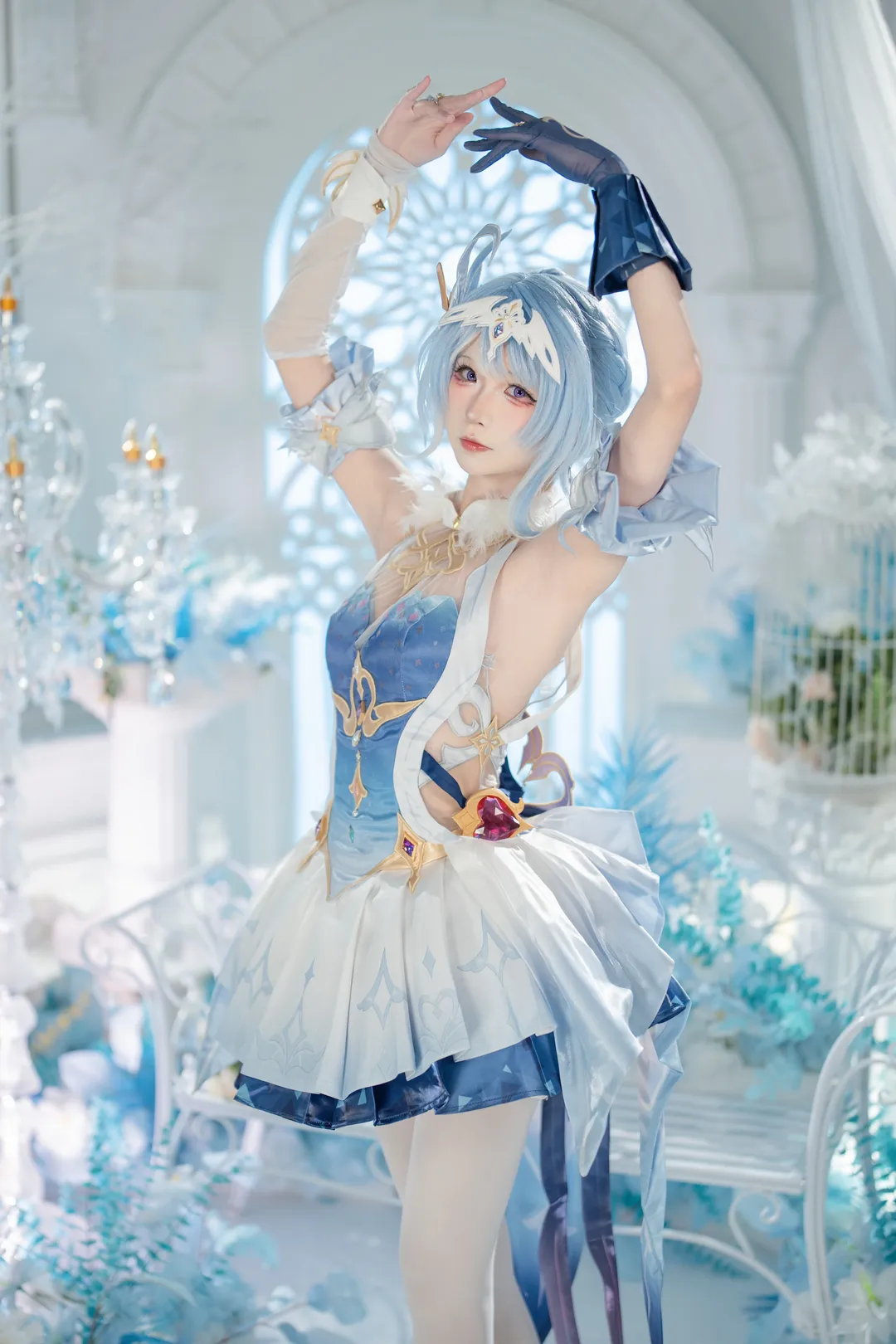 原神, 白丝, cosplay正片, 奥黛塔cos, 夏时 - 第2张