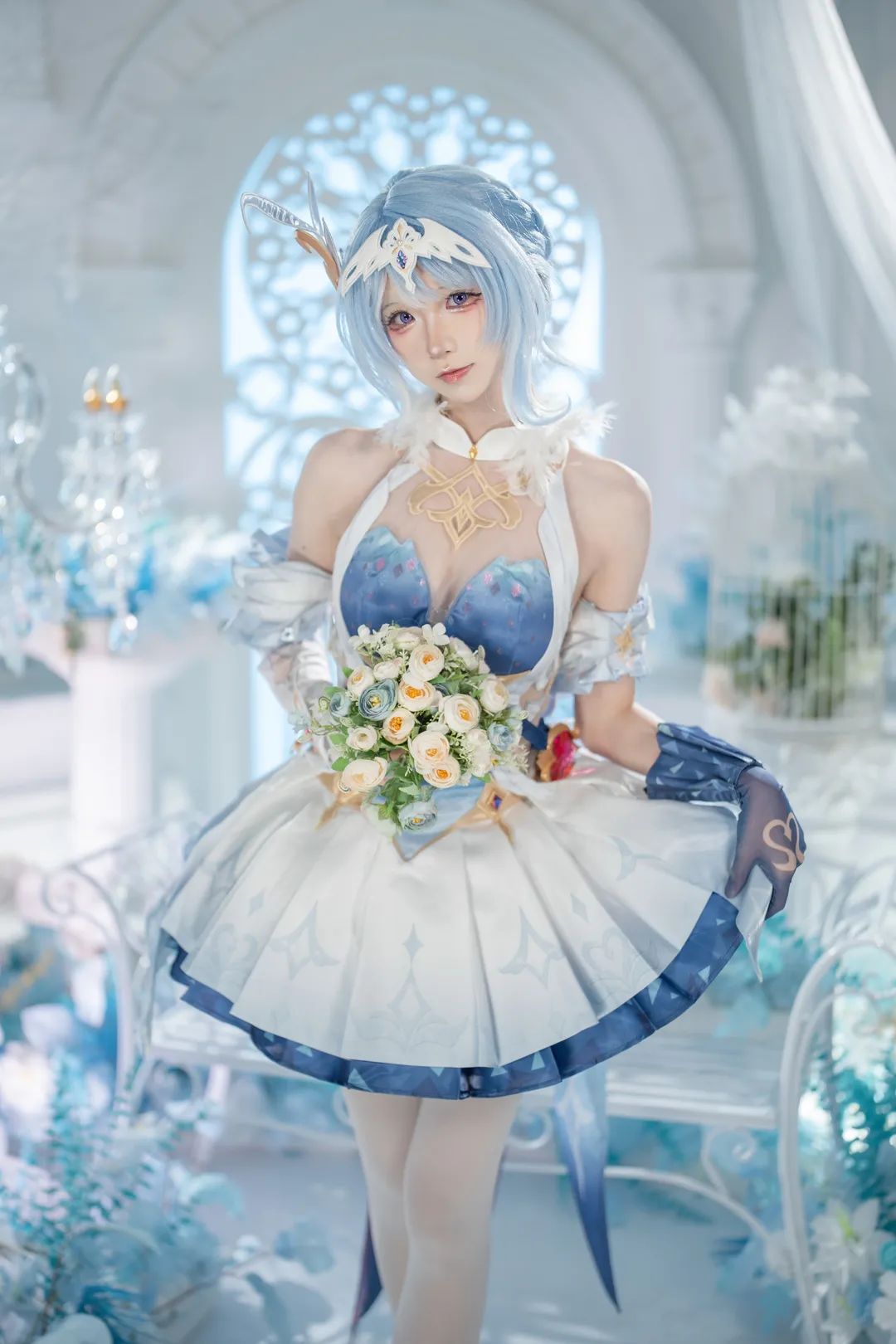 原神, 白丝, cosplay正片, 奥黛塔cos, 夏时