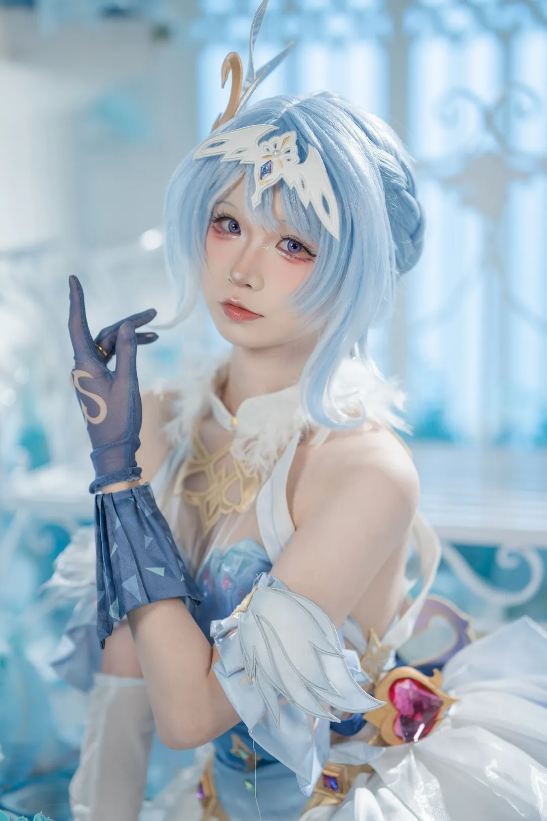 原神, 白丝, cosplay正片, 奥黛塔cos, 夏时 - 第7张