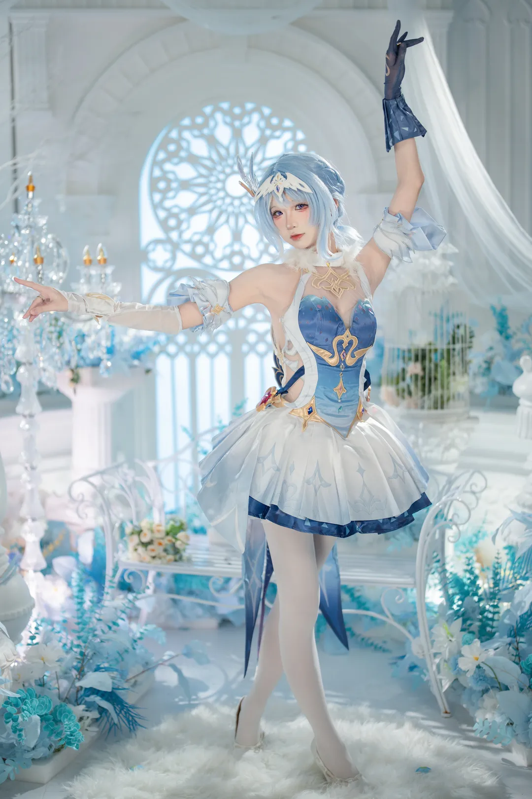原神, 白丝, cosplay正片, 奥黛塔cos, 夏时 - 第8张