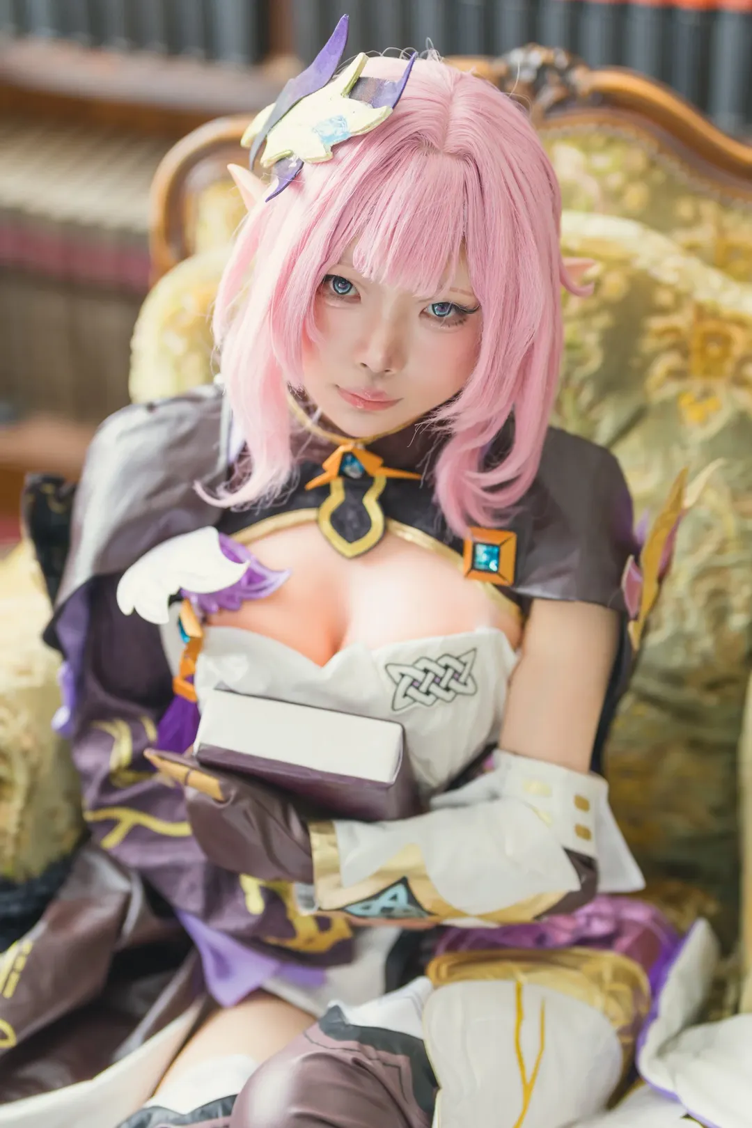 エリシア コスプレ, 崩壊 3rd, コスプレ, エルフ耳, ピンク系ウィッグ