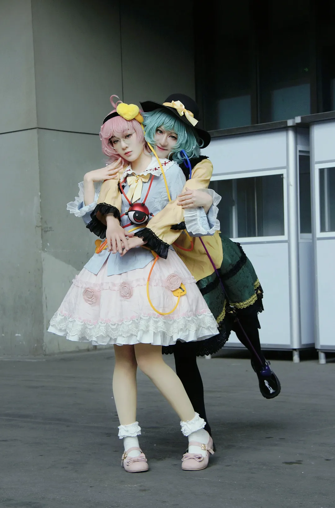 东方project, 东方地灵殿, 古明地觉古明地恋cos, 漫展双人场照, 双人丝袜cosplay