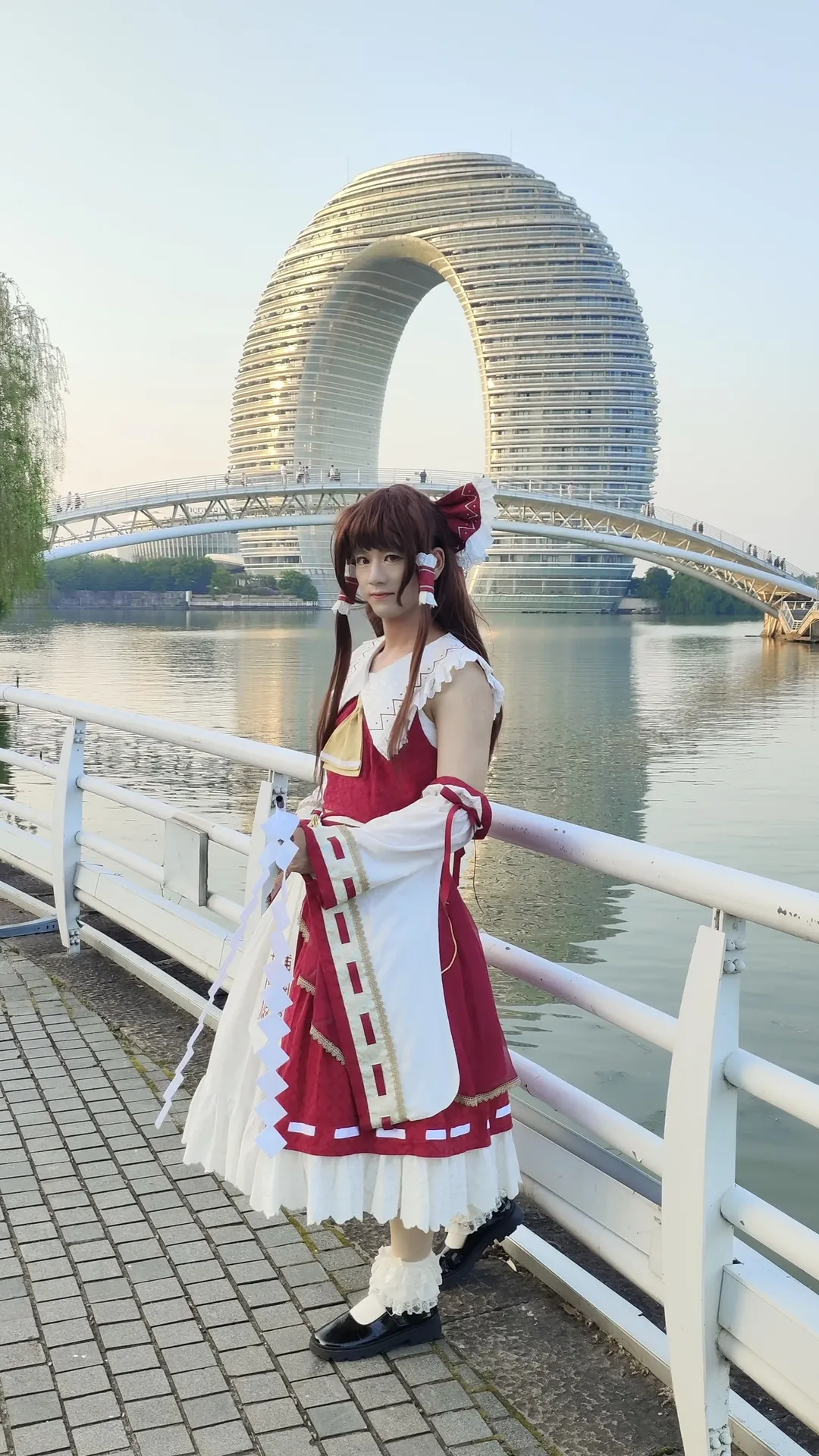 cosplay, Reimu Hakurei Cosplay, Touhou Project, Girl praying, White lace socks