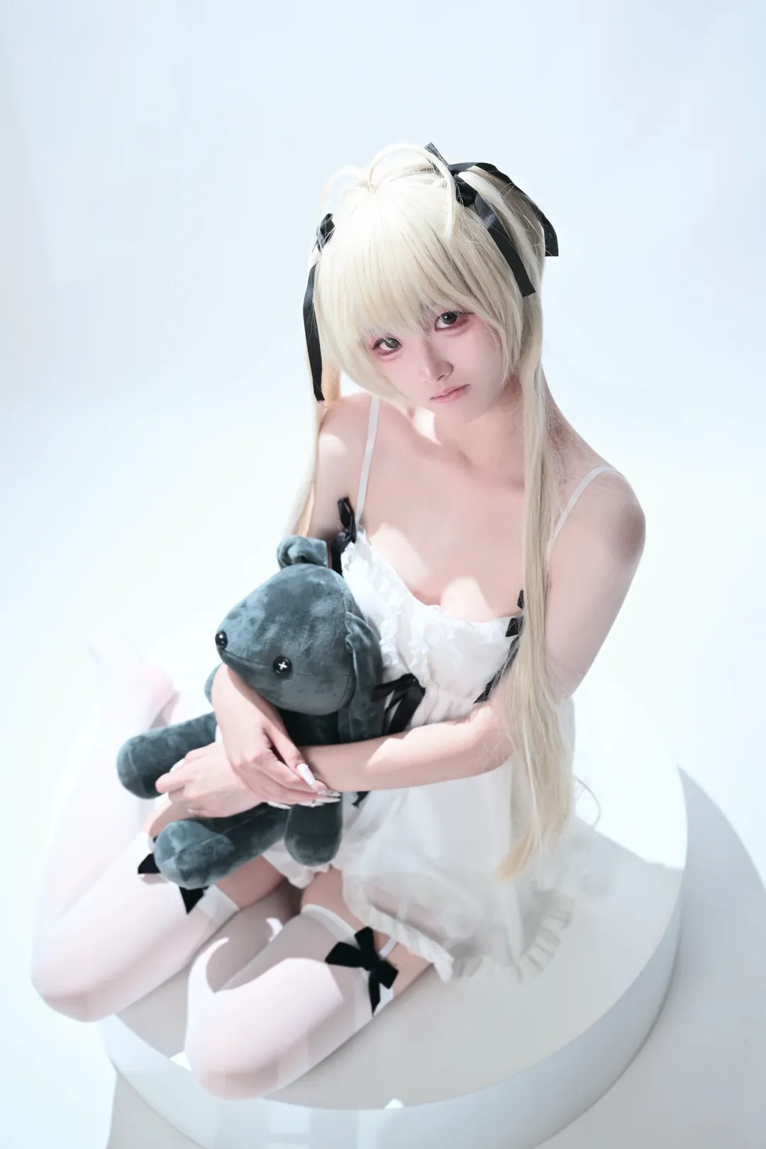 春日野穹 コスプレ, パジャマ, 白ホリ, ヨスガノソラ, 白タイツのリボン - 1枚目