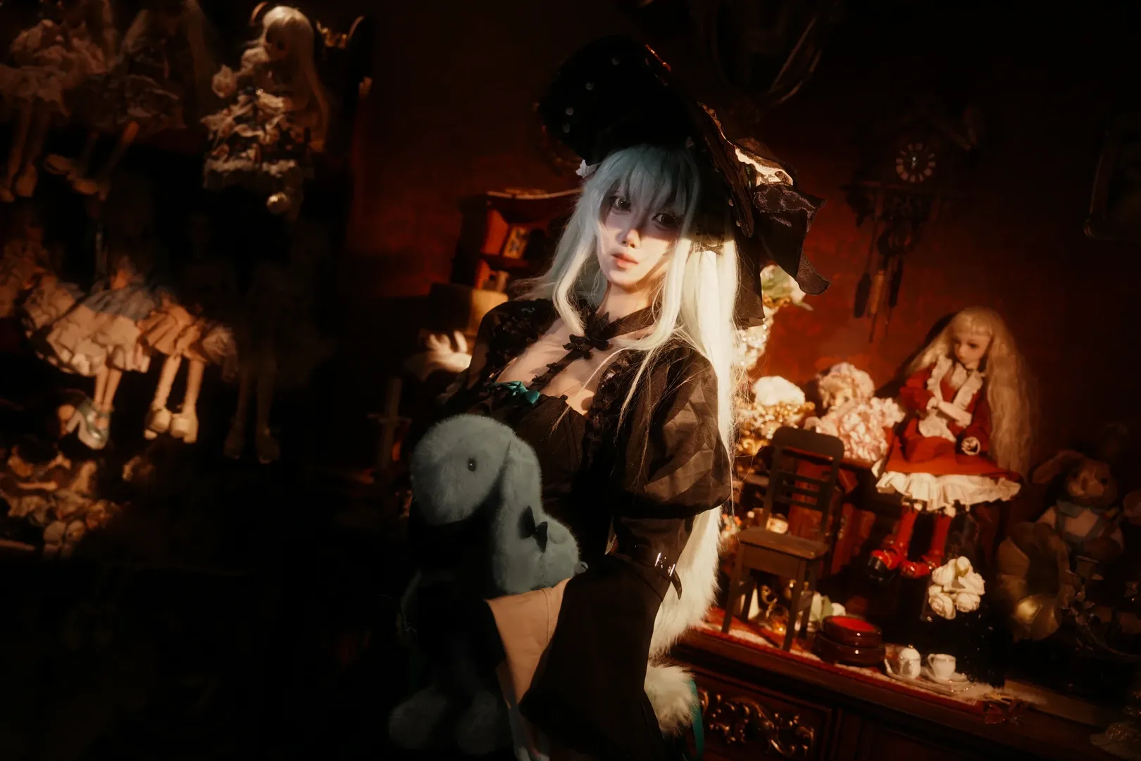 明日方舟, 若叶睦cos, 哥特风cosplay, 黑丝穿搭, 母鸡卡 - 第2张