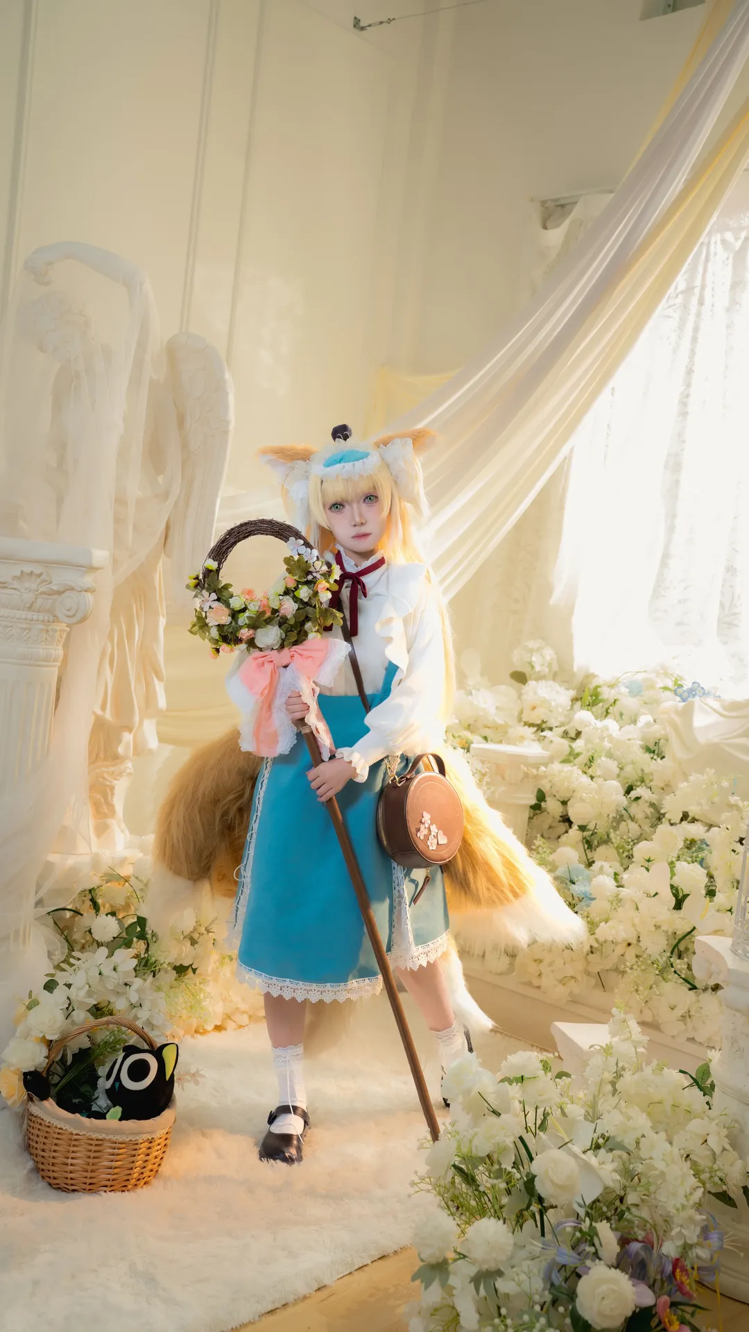 室内摄影, 明日方舟, 铃兰cos, 狐尾cosplay, 花环道具 - 第10张