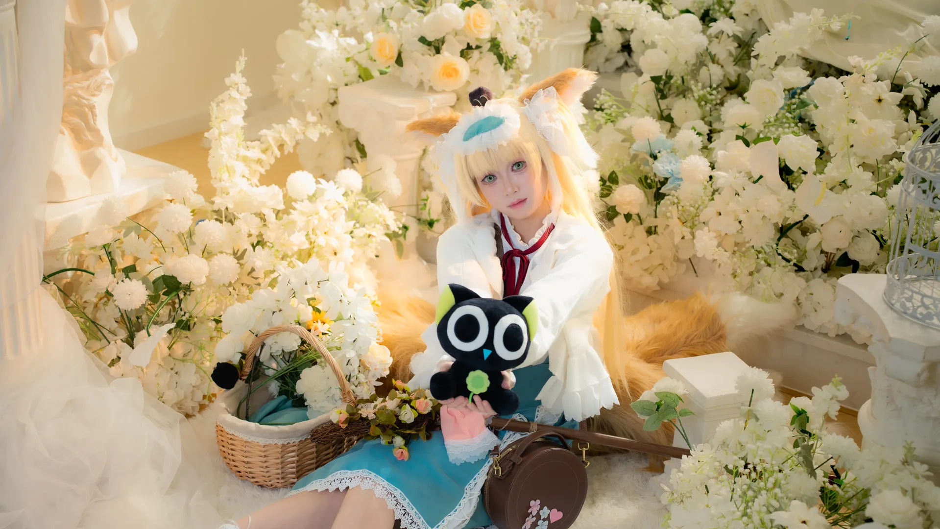 室内摄影, 明日方舟, 铃兰cos, 狐尾cosplay, 花环道具 - 第3张